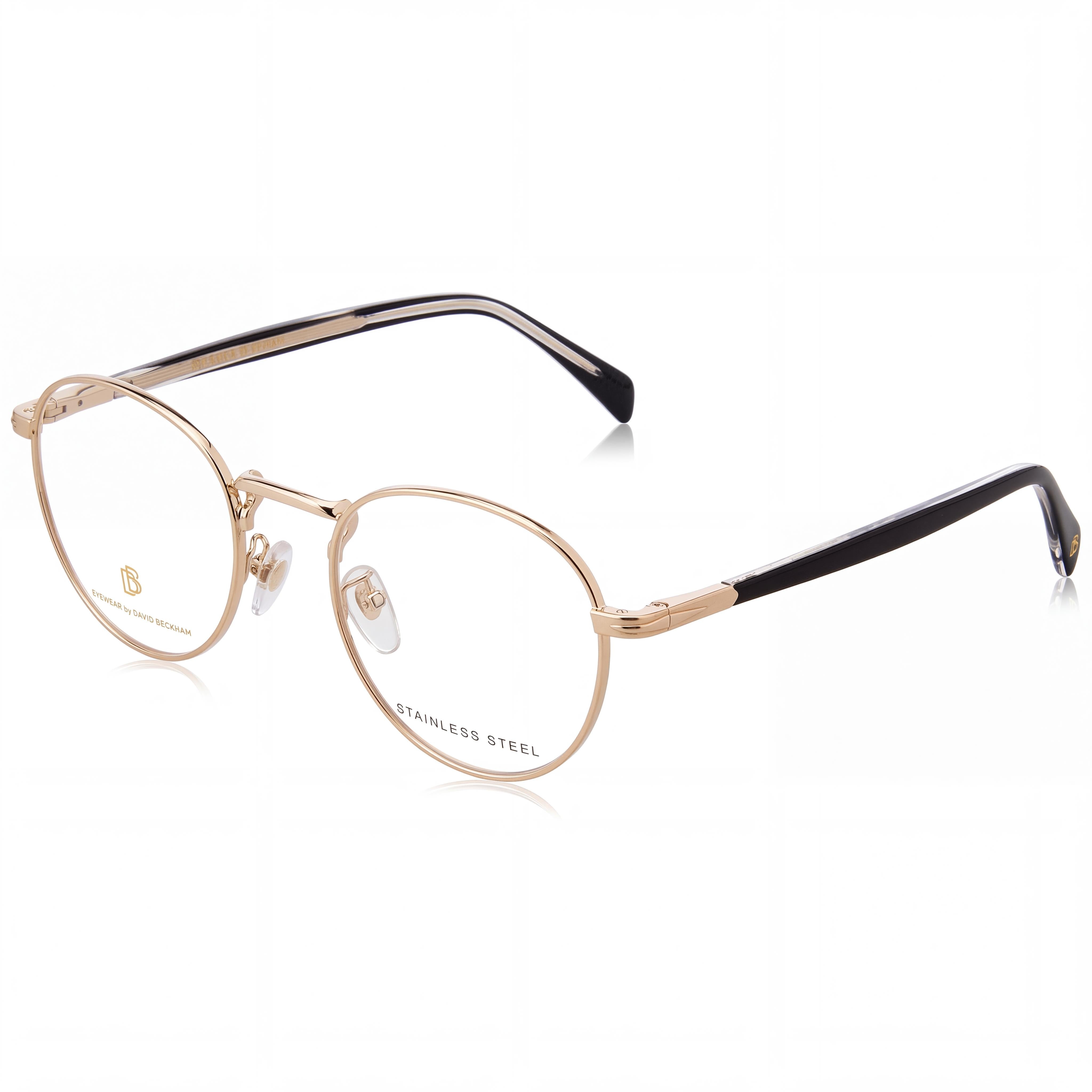 David Beckham Db 1127 Gafas Ópticas Modernas de Acero Aleado para Hombre en Oro y Negro con Lentes de Policarbonato 51mm, Photo 1