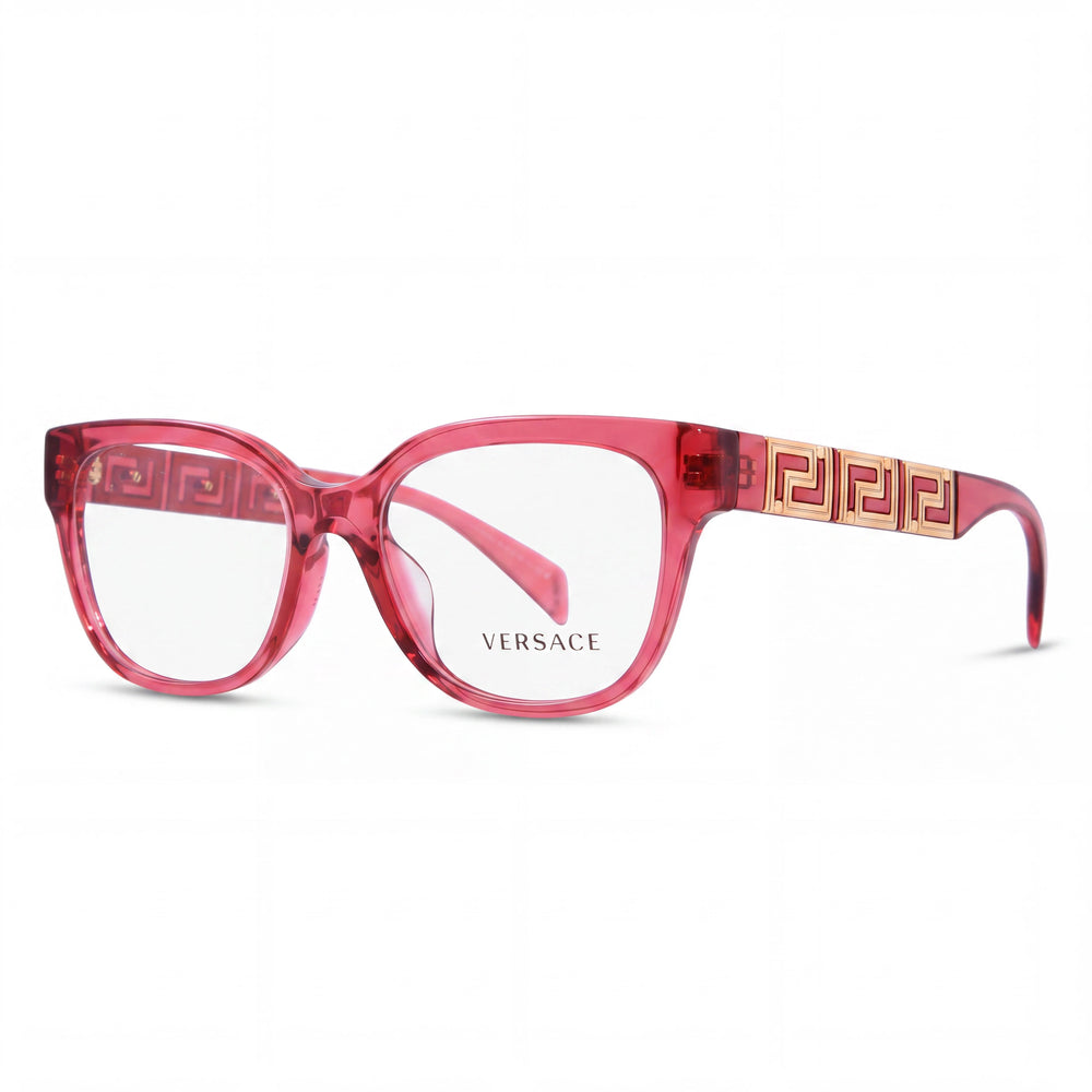 Gafas transparentes rojas cuadradas de montura completa de acetato transparente Versace Ve 3338 para mujer 52mm
