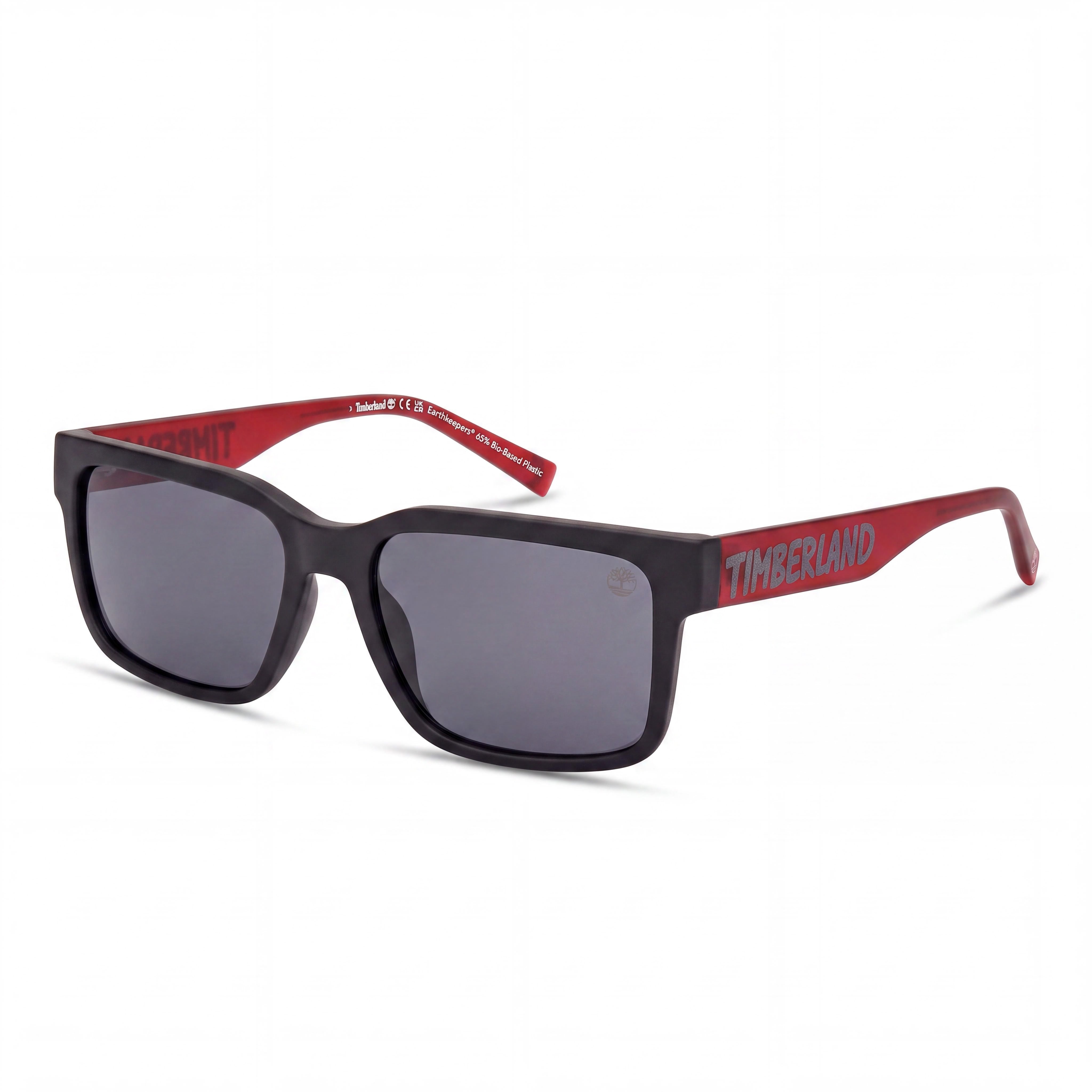 Gafas de sol Timberland modernas unisex, montura de plástico negro mate, lentes ahumadas de 54 mm, Photo 1