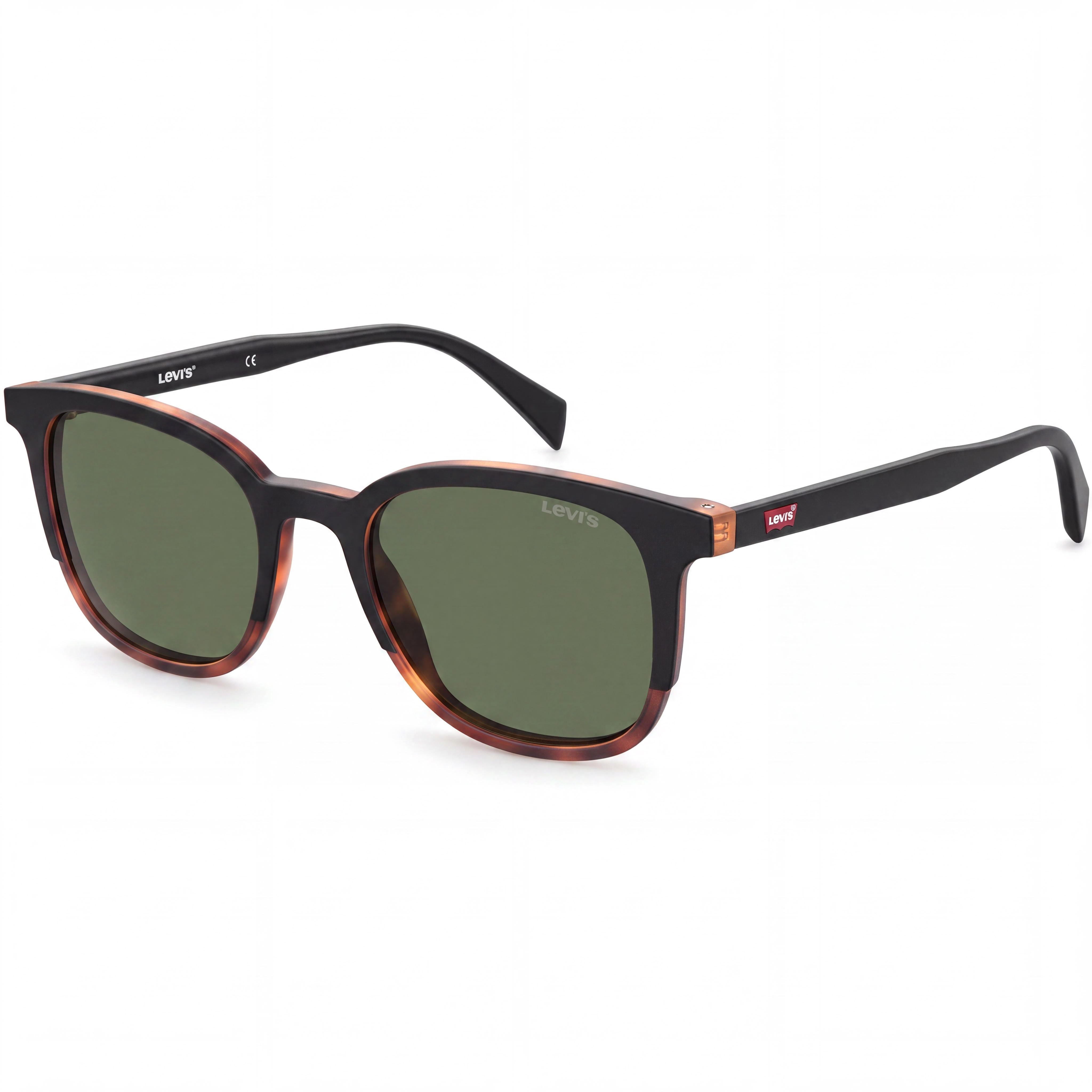 LEVI'S LV 5024/S 0WR7 70 Men's Black Havana ECO POLYAMIDE Frame UV Protection Sunglasses 52mm Lens Width, Photo 1