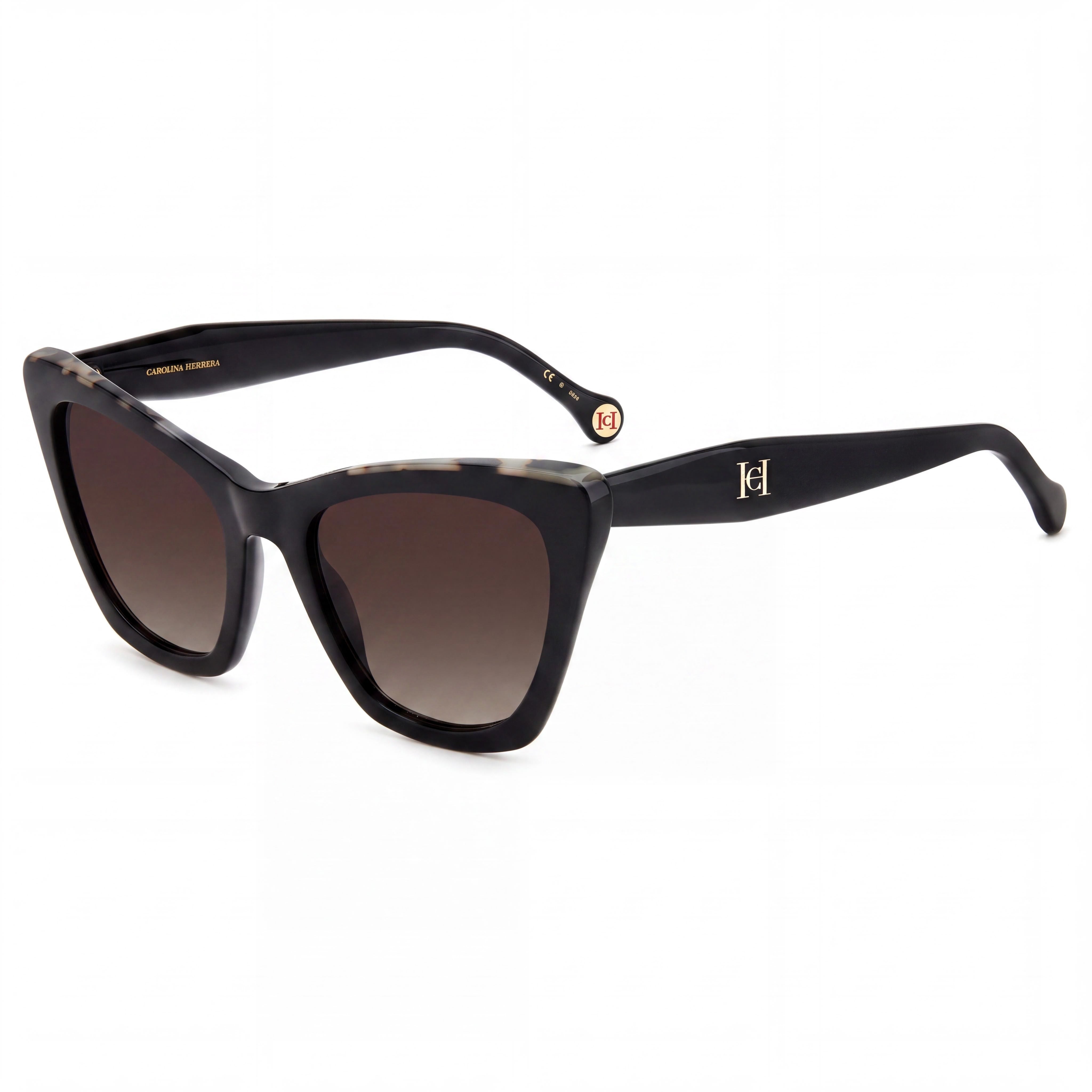 Gafas de sol Carolina Herrera para mujer, de acetato negro Habana, no polarizadas, con protección UV del 100%, 55 mm, Photo 1