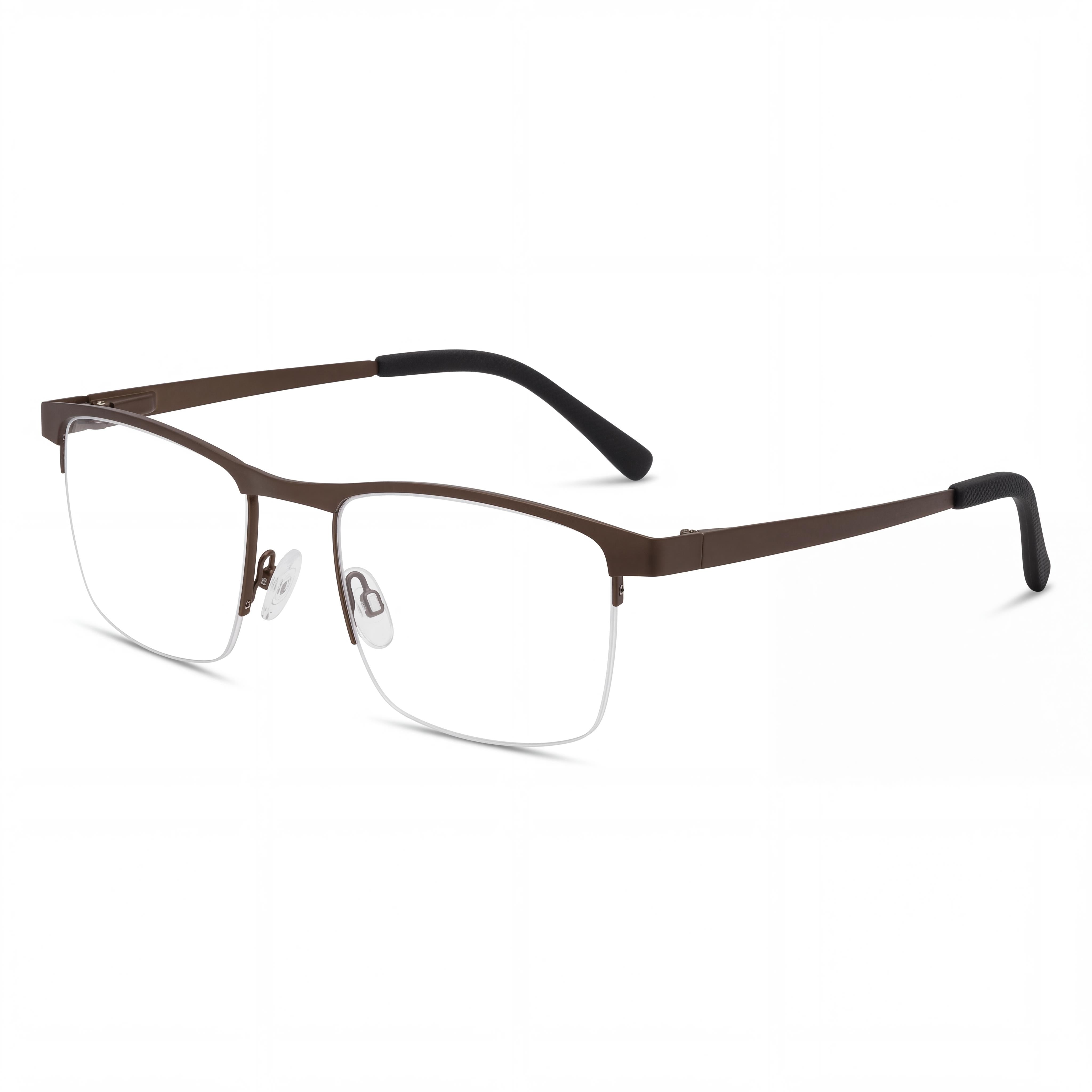 Gafas Chesterfield Ch 113xl para hombre con montura metálica marrón y lentes transparentes, tamaño 55-19-150, Photo 1