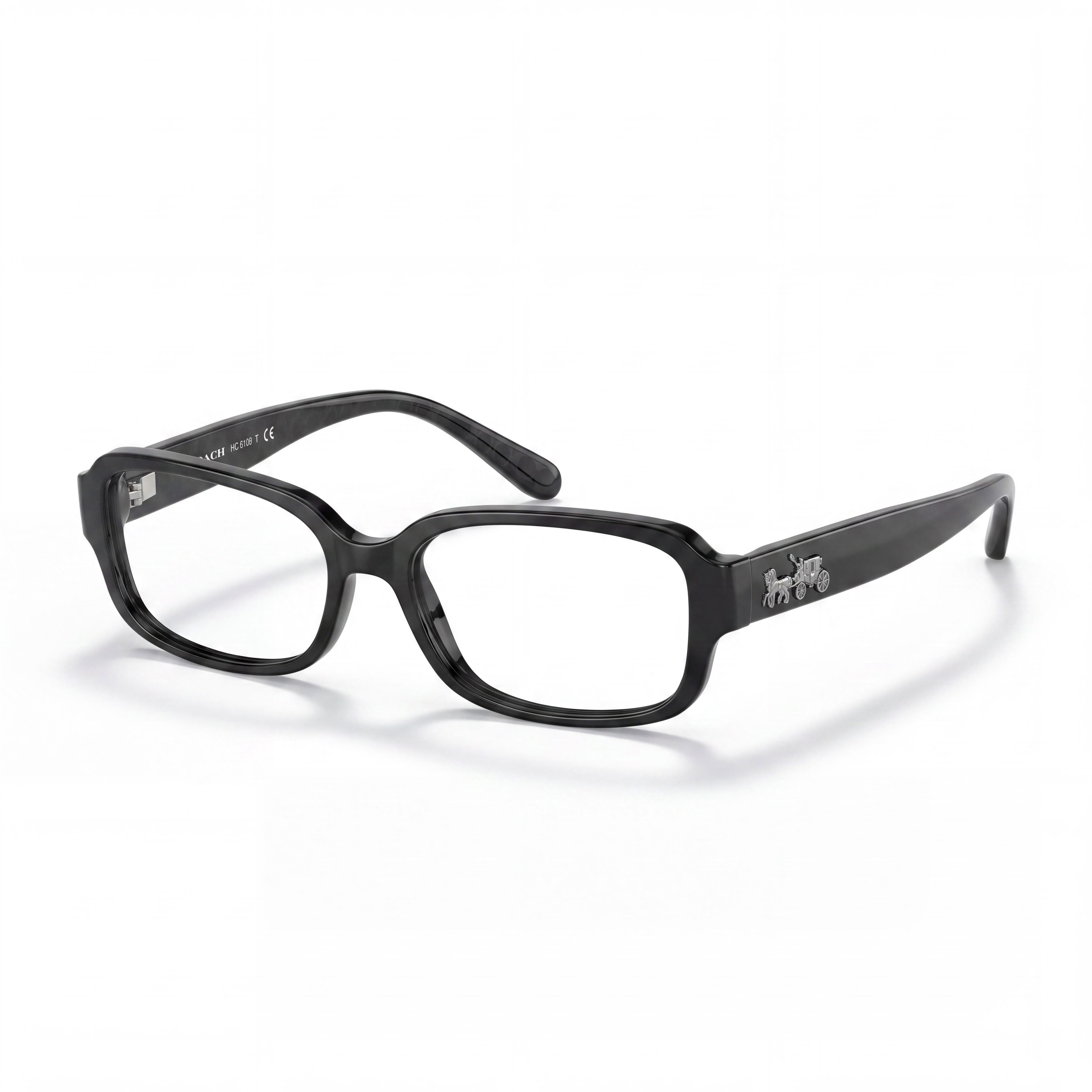 COACH Hc 6105 Women's Black Gunmetal Signature C Metal Frame Polarized Sunglasses 51mm, Photo 1