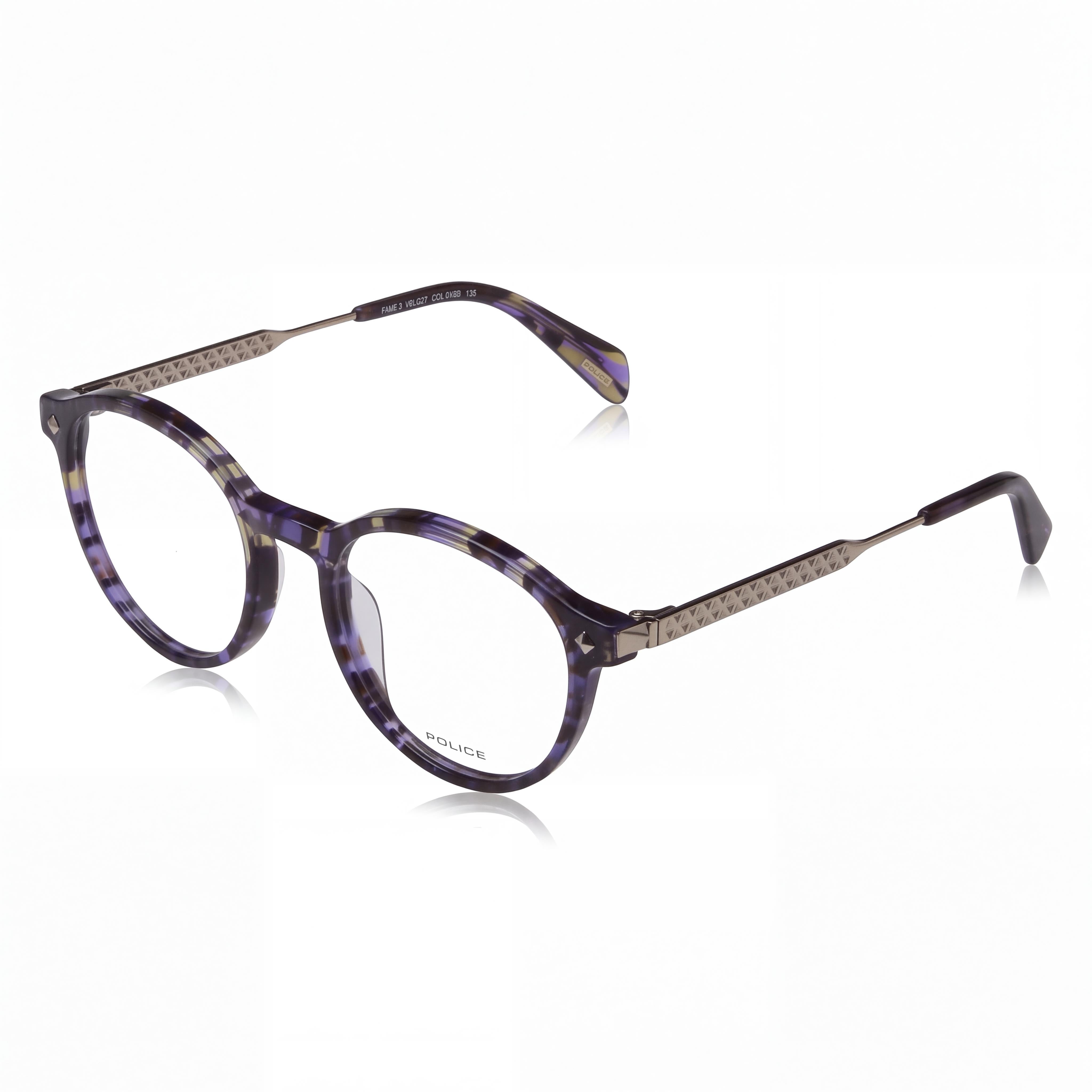 Police Modern VPLG27 Unisex Acetate and Metal Frame Non-Polarised Polycarbonate Lens Eyeglasses 49mm, Photo 1