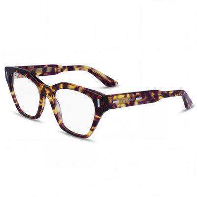 Gafas de sol unisex Calvin Klein CK23518 con montura de acero de aleación, color violeta Havana, 52 mm, con estuche protector