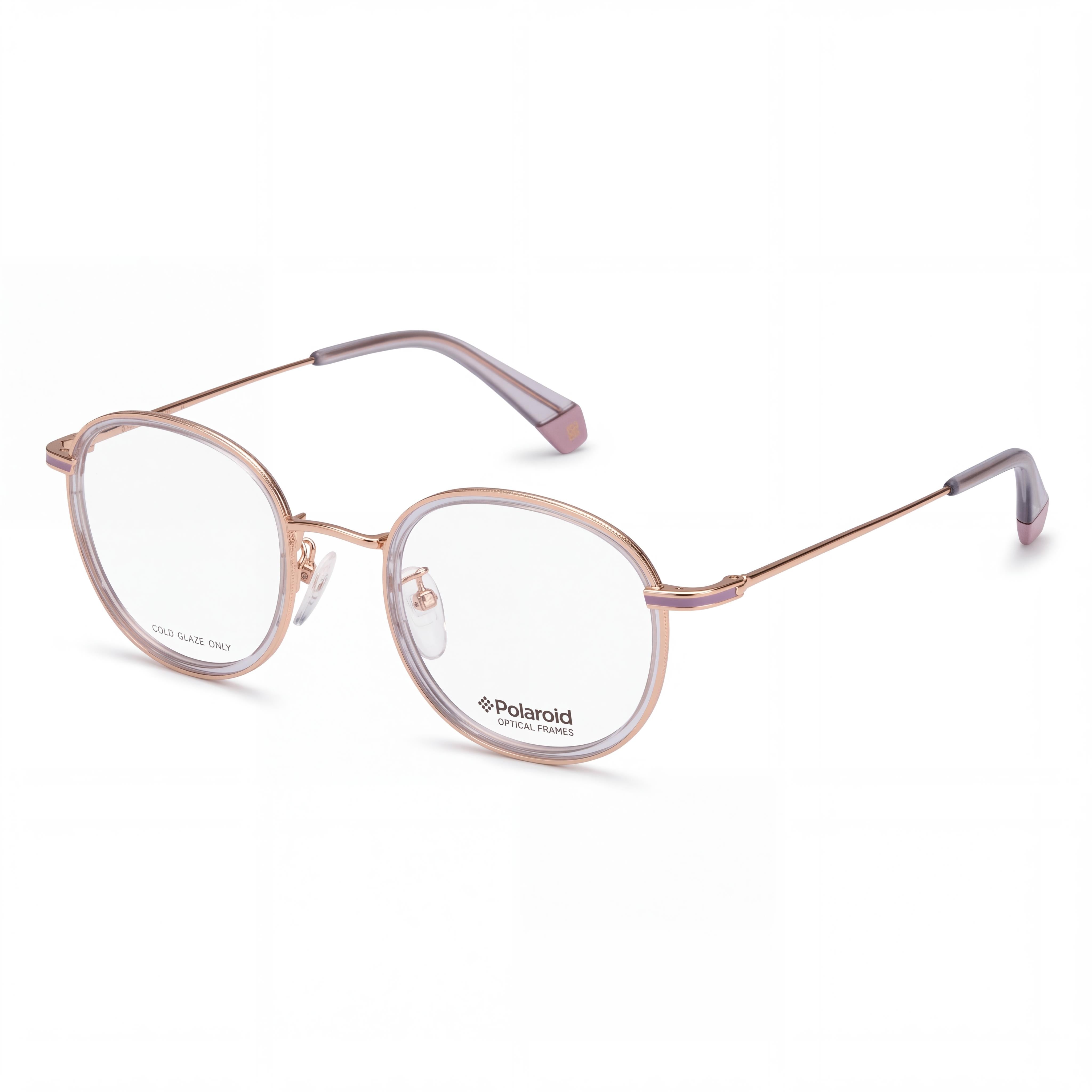 Polaroid PLD D366/F Gafas Unisex Redondas de Acero Inoxidable de Montura Completa Ajuste Asiático Dorado Púrpura 48-22-145, Photo 1