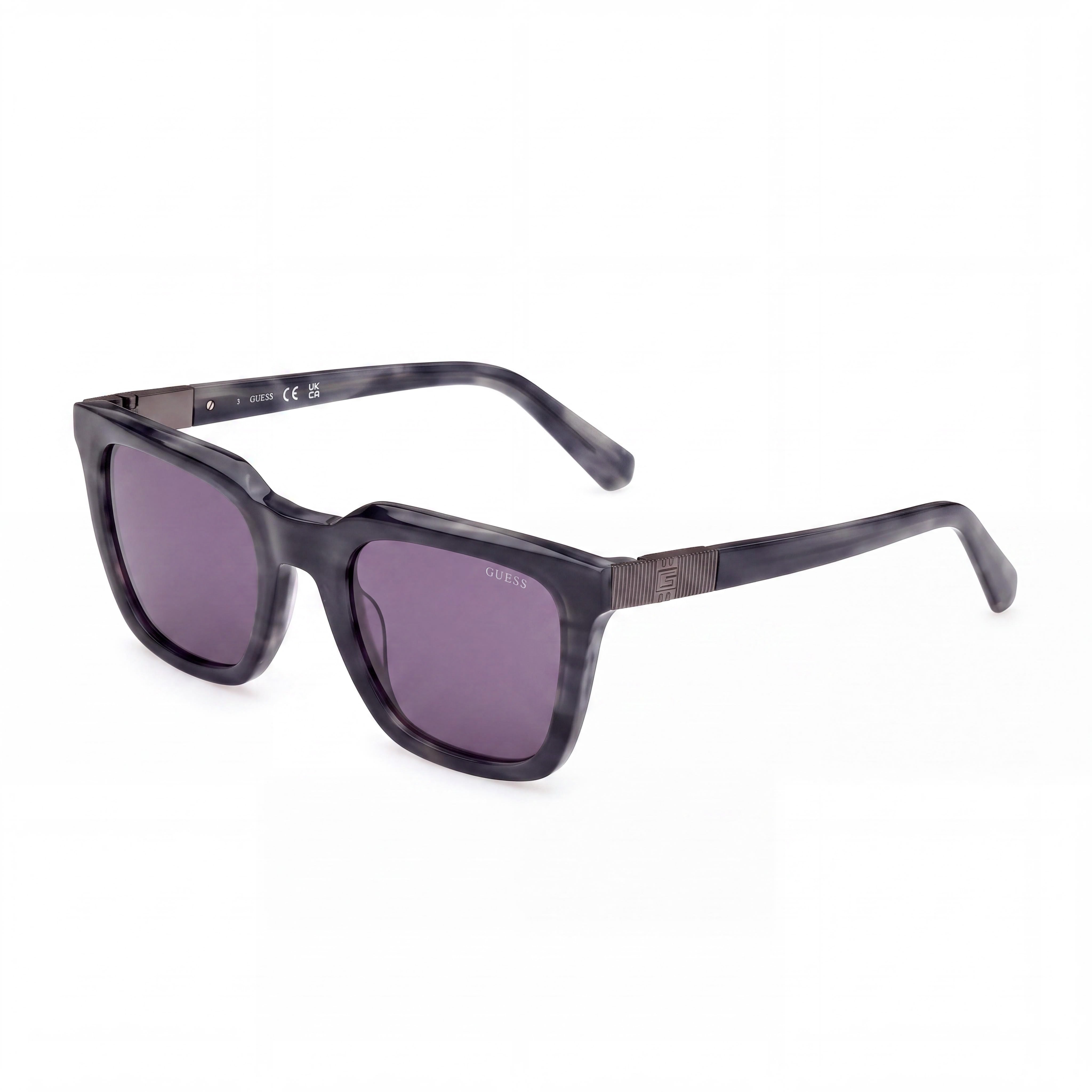 GUESS Gu00279 Men's Blue Horn Plastic Frame Sunglasses with Smoke Polycarbonate Lenses UV 400, 51mm, Photo 1