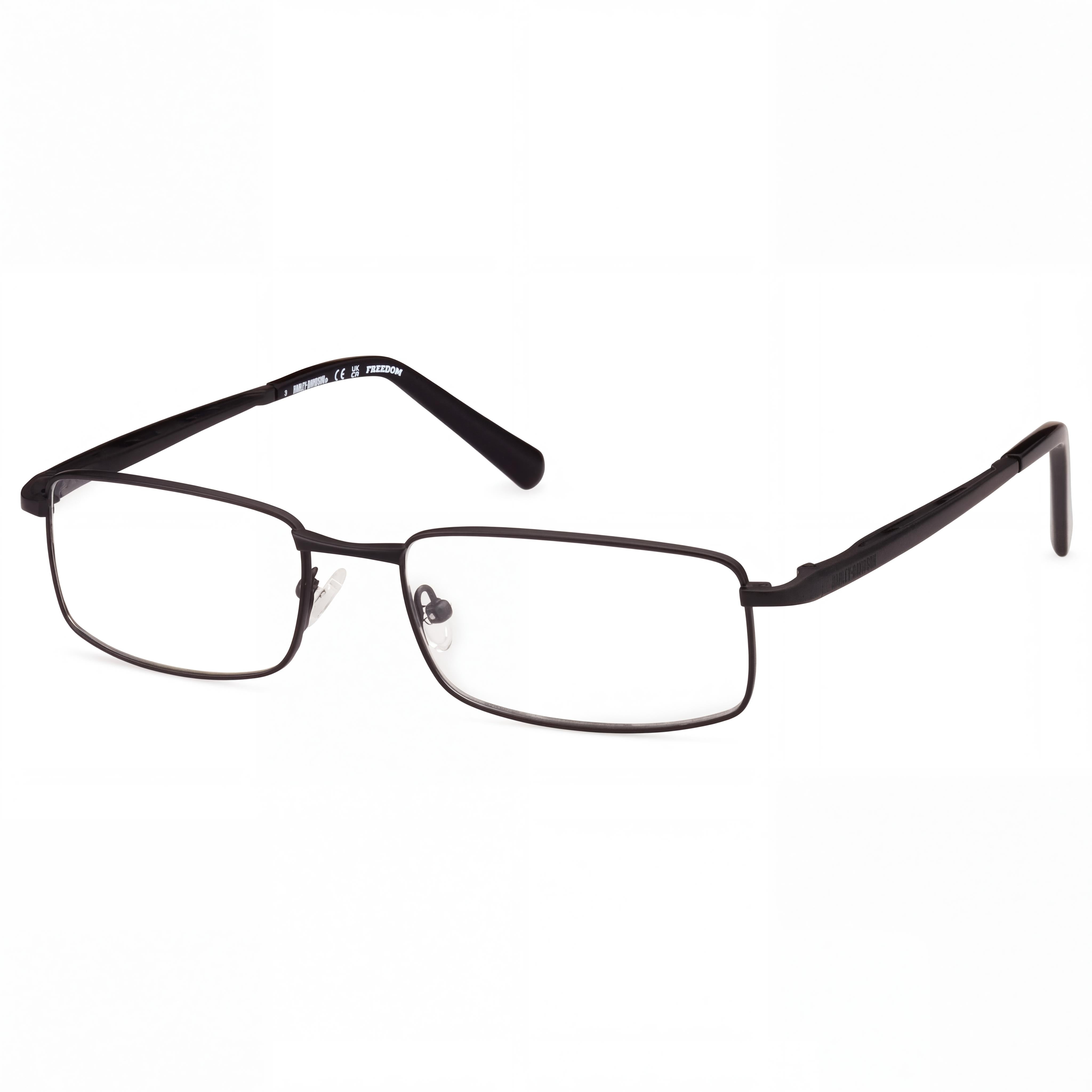 Harley-Davidson Hd9027 Gafas para Hombre con Montura de Titanio Negro Mate y Cristales Transparentes de Policarbonato - Tamaño 55/18/145, Photo 1