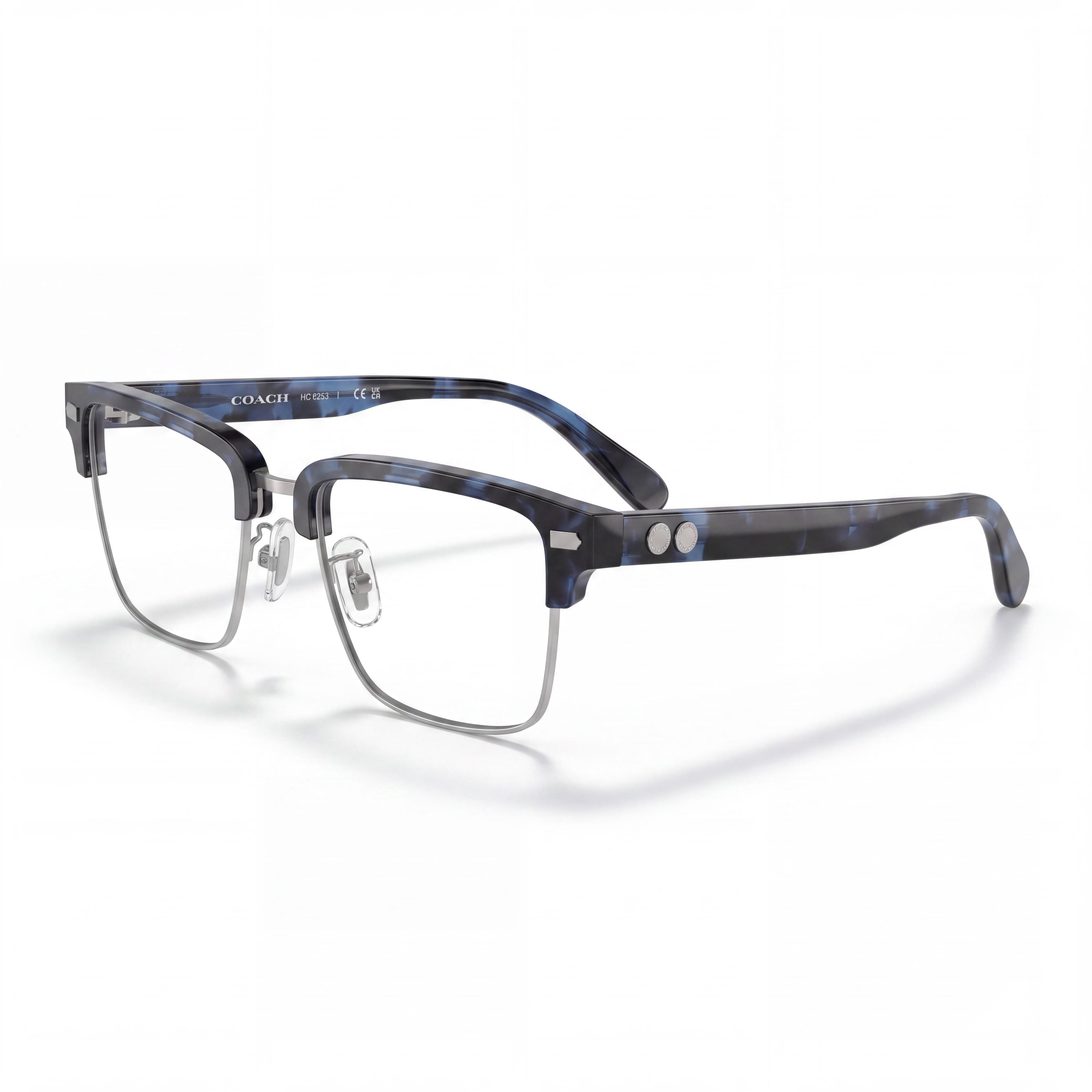 COACH Hc6253 Coach Rivet - Gafas graduadas con montura cuadrada de plástico, color azul carey, 54 mm, Photo 1