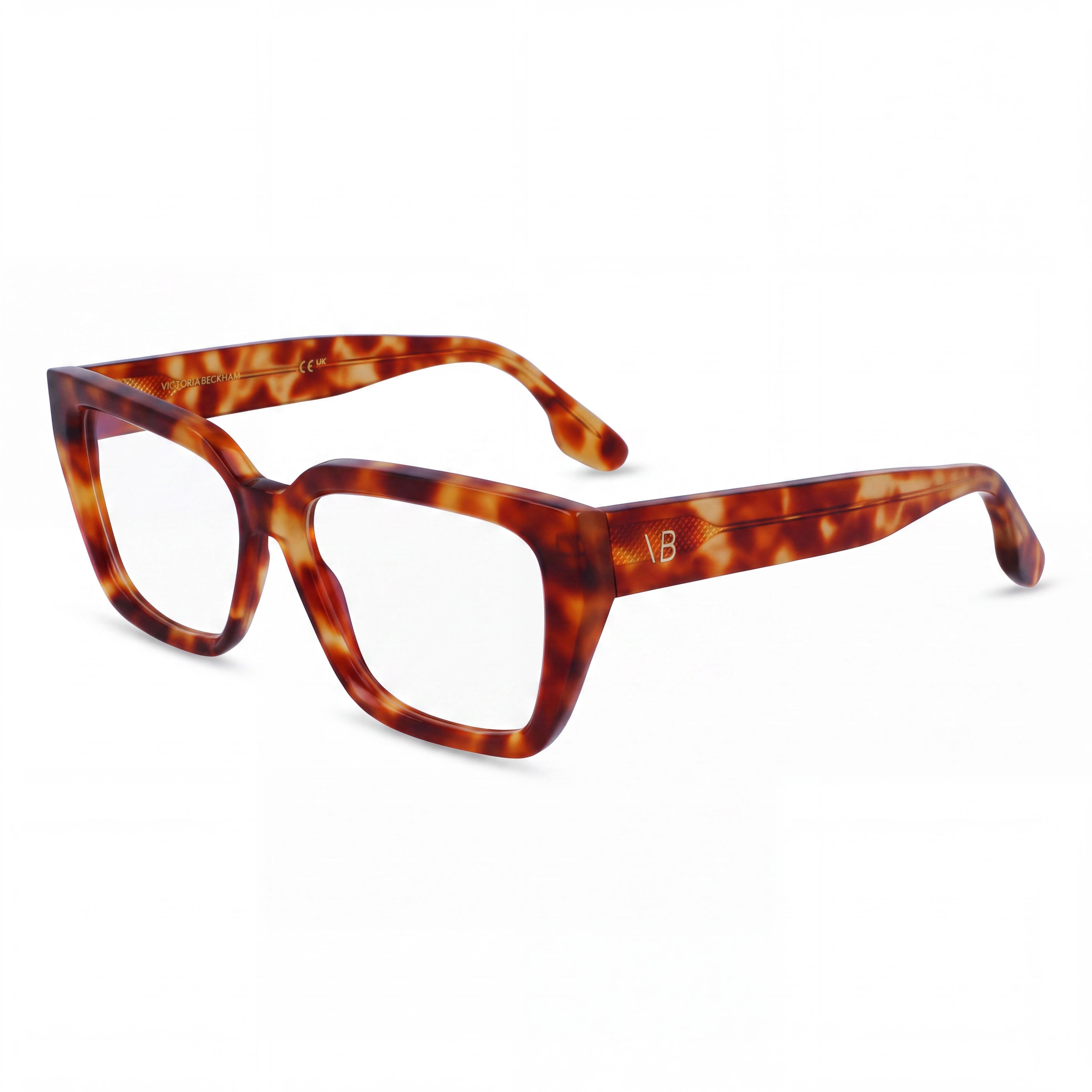 Victoria Beckham VB2648 Modern Men's Acetate Frame Eyewear with Polycarbonate Lenses, Blonde Havana - 54mm, Photo 1