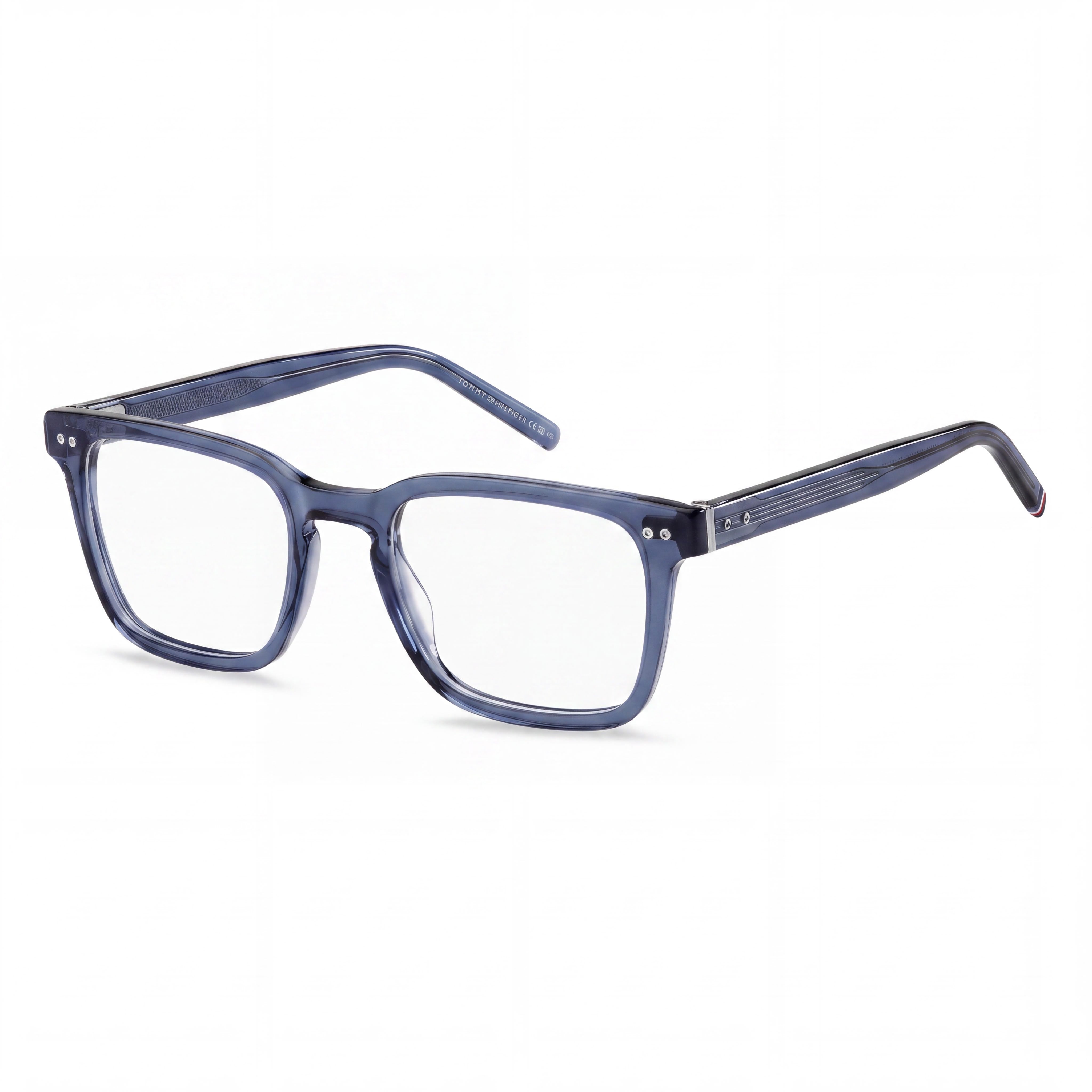 Gafas de sol Tommy Hilfiger modernas para mujer con montura azul de ECO ACETATO (ancho de lente 52 mm, puente 21 mm, patilla 150 mm), Photo 1