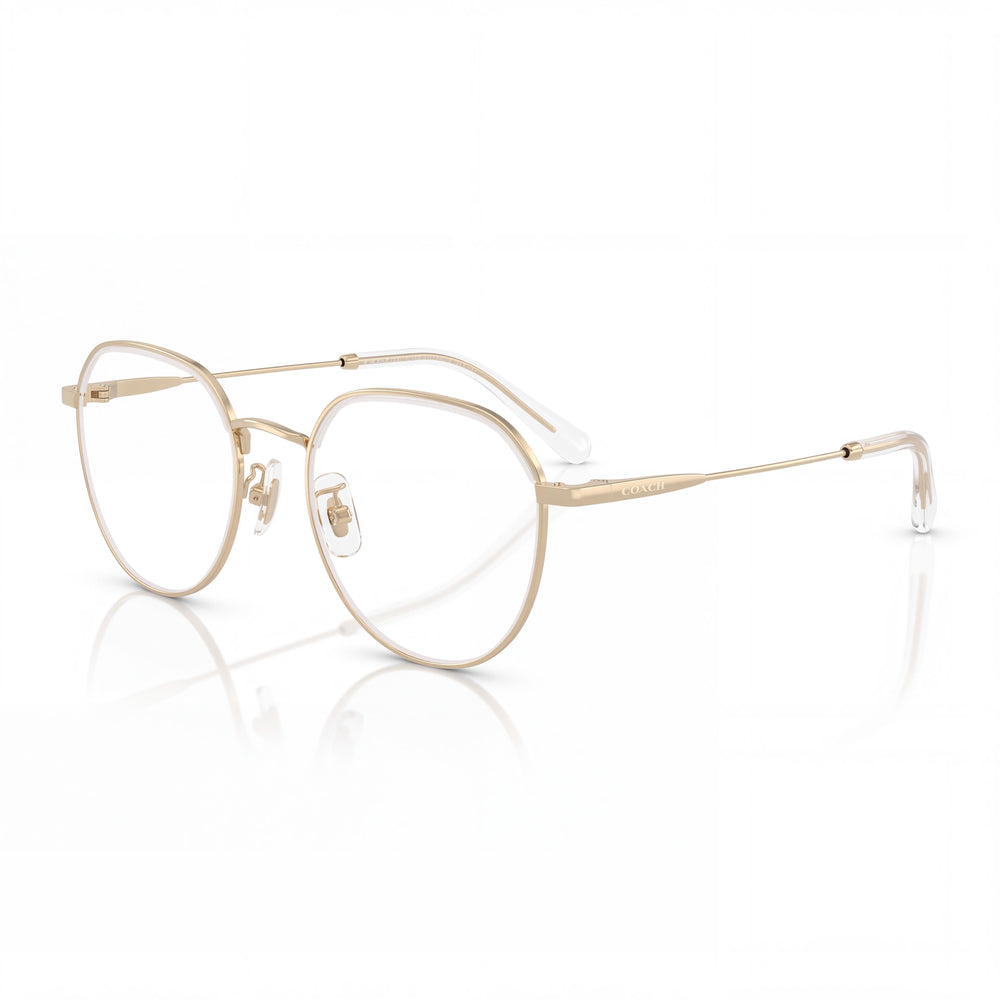 Coach Hc5188td Women's Shiny Light Gold/Clear Titanium Prescription Ready Eyeglasses 51mm