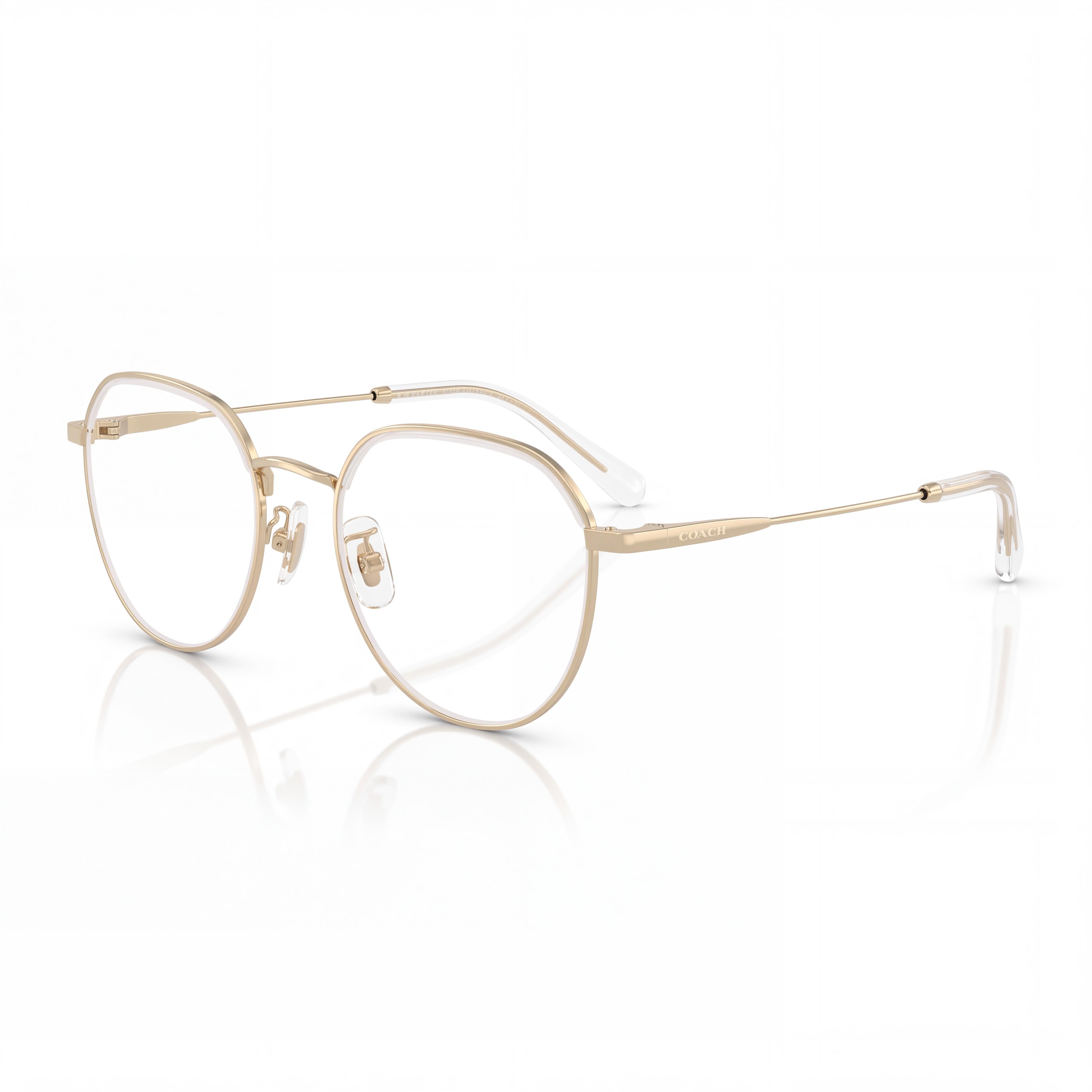 Coach Hc5188td Women's Shiny Light Gold/Clear Titanium Prescription Ready Eyeglasses 51mm, Photo 1