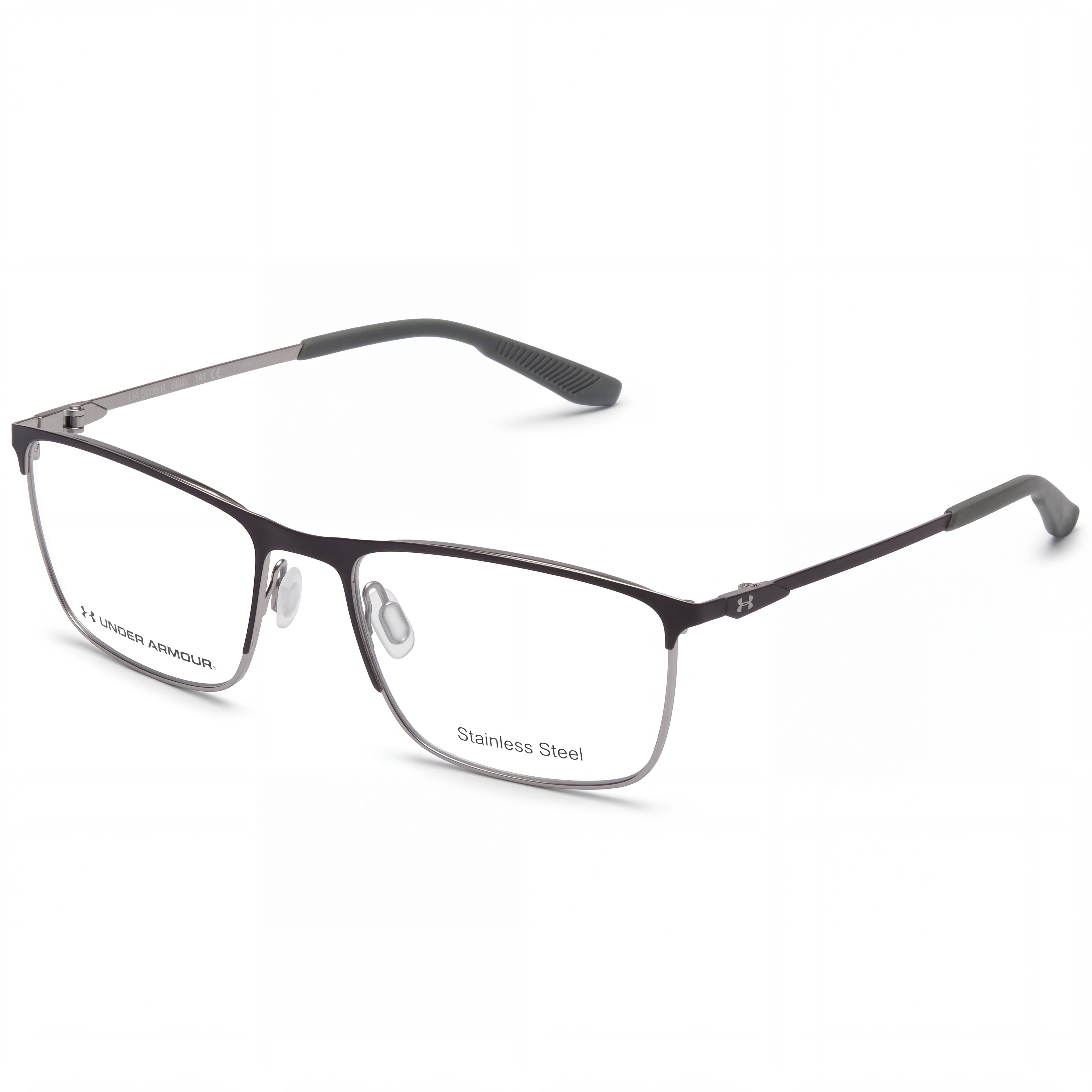 Gafas de sol unisex modernas Under Armour de policarbonato marrón no polarizado con montura de acero de aleación de 55 mm, Photo 1