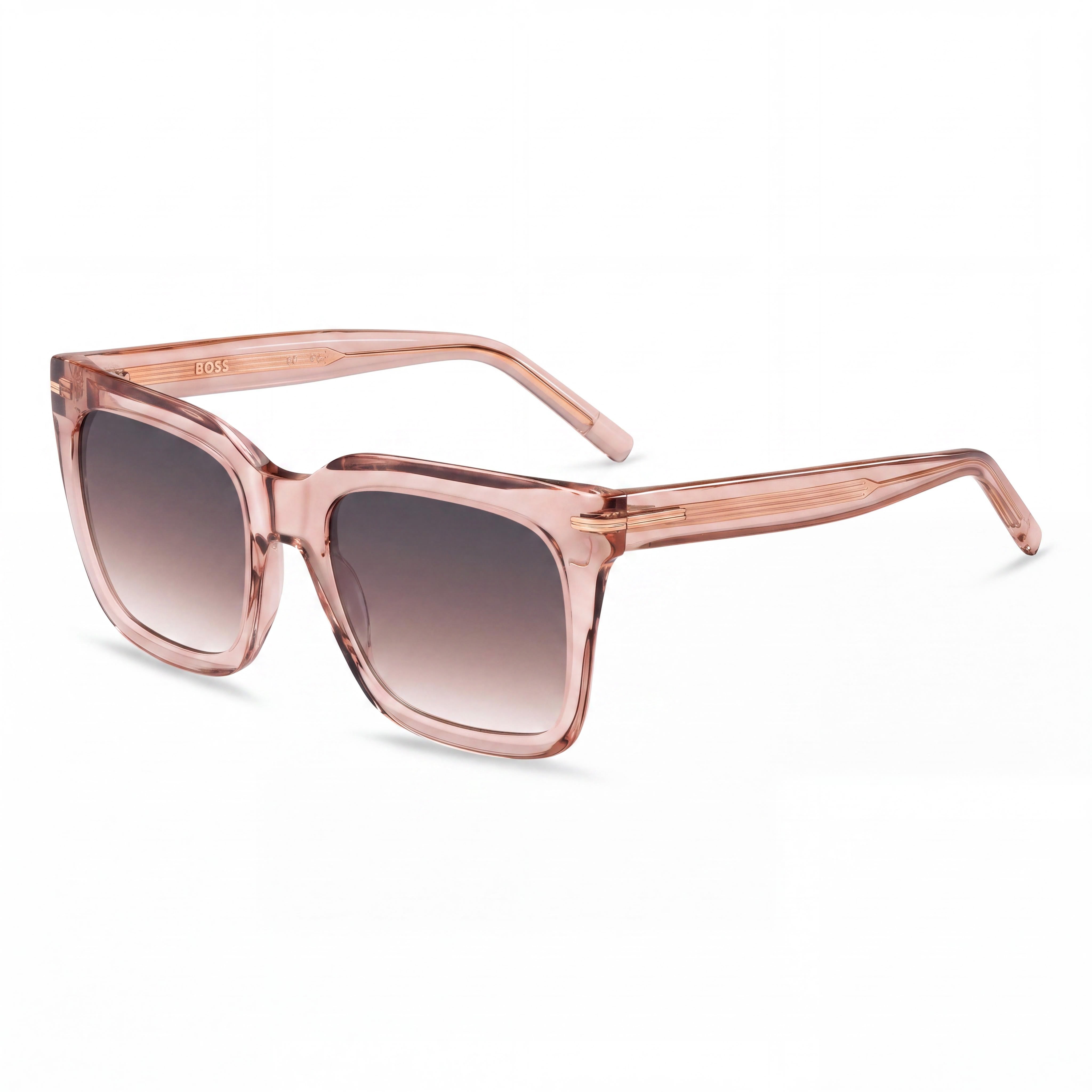 HUGO BOSS BLACK Boss 1656/S Square Women's ECO ACETATE Black Pink 100% UV Protection 54mm, Photo 1