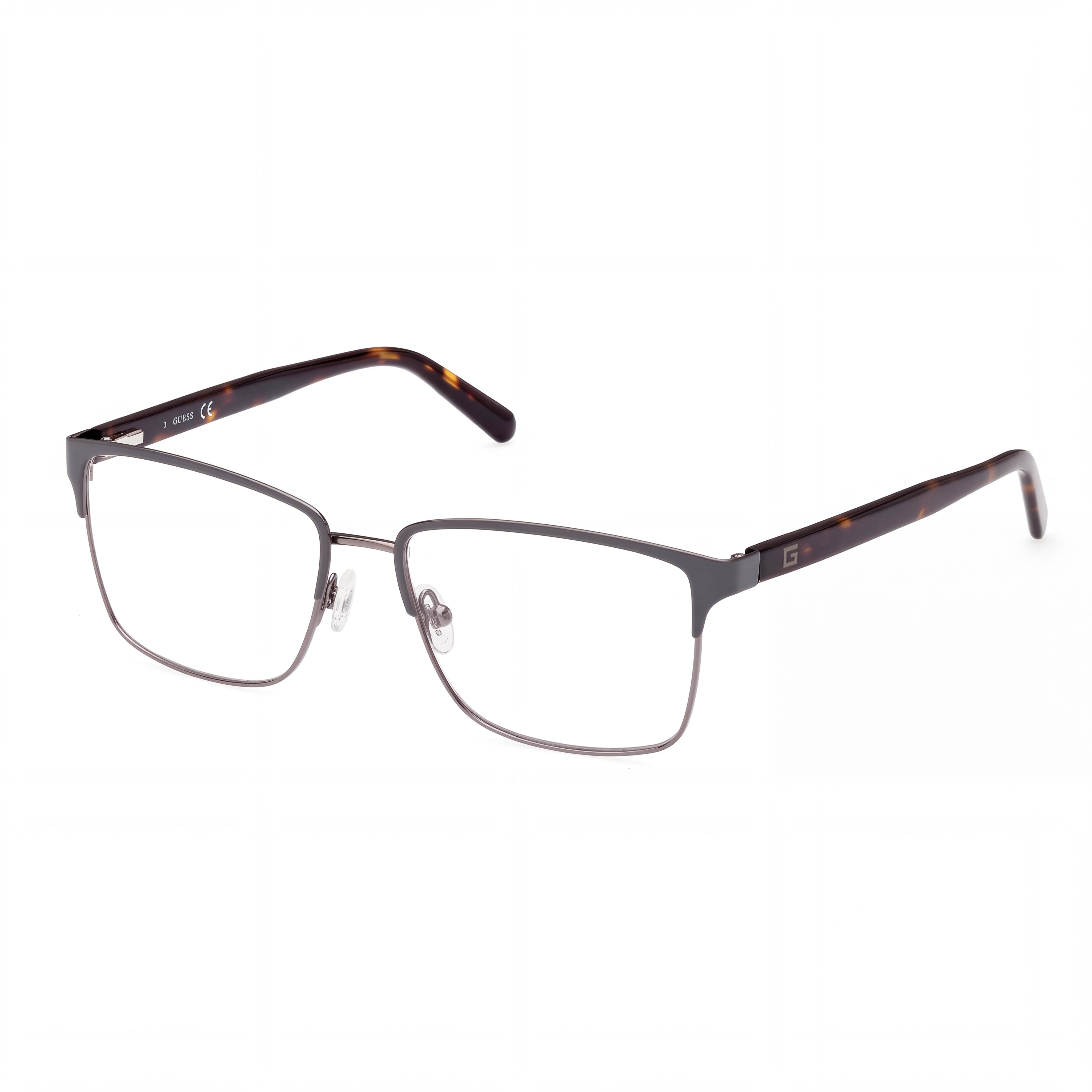 GUESS Gu50070 Men's Grey Metal Frame Eyeglasses for Optical Use with Polycarbonate Demo Lenses 54mm, Photo 1