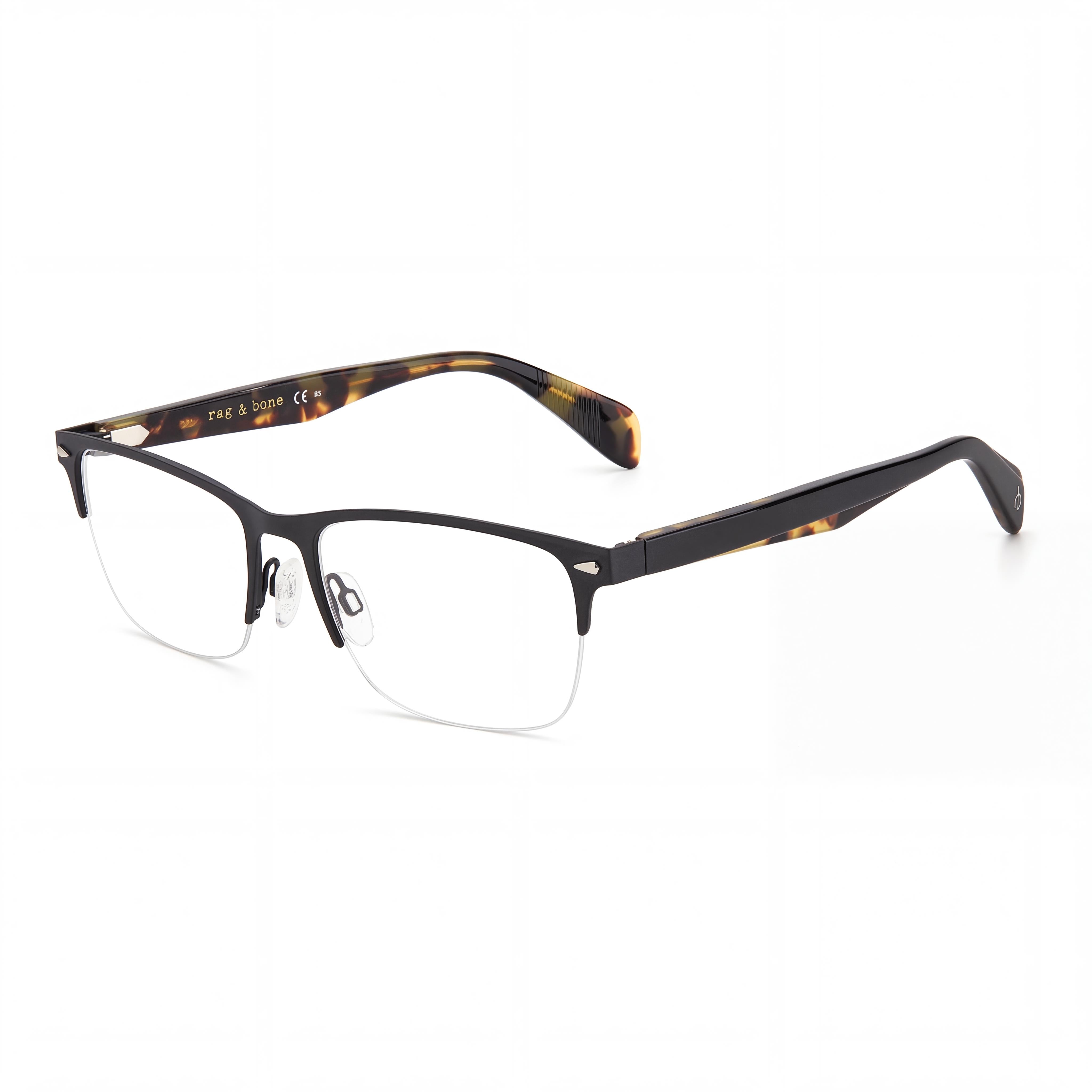Rag & Bone Rnb 7019 Unisex Sunglasses with Alloy Steel Frame, Matt Black Lenses, 54mm, Photo 1