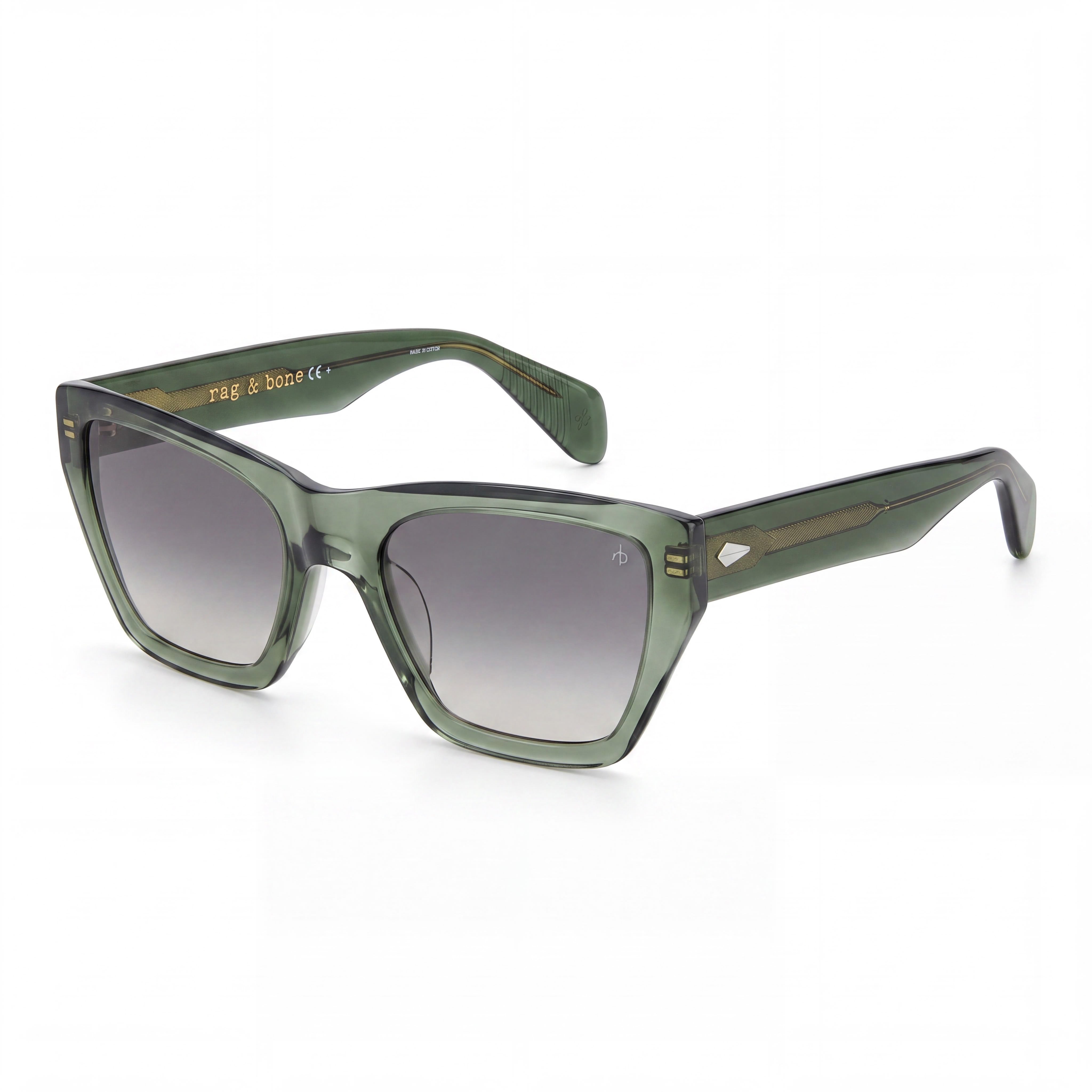 Rag & Bone Rnb1046/G/S Unisex Plastic Frame Green UV Protection Non-Polarized 54mm Sunglasses, Photo 1