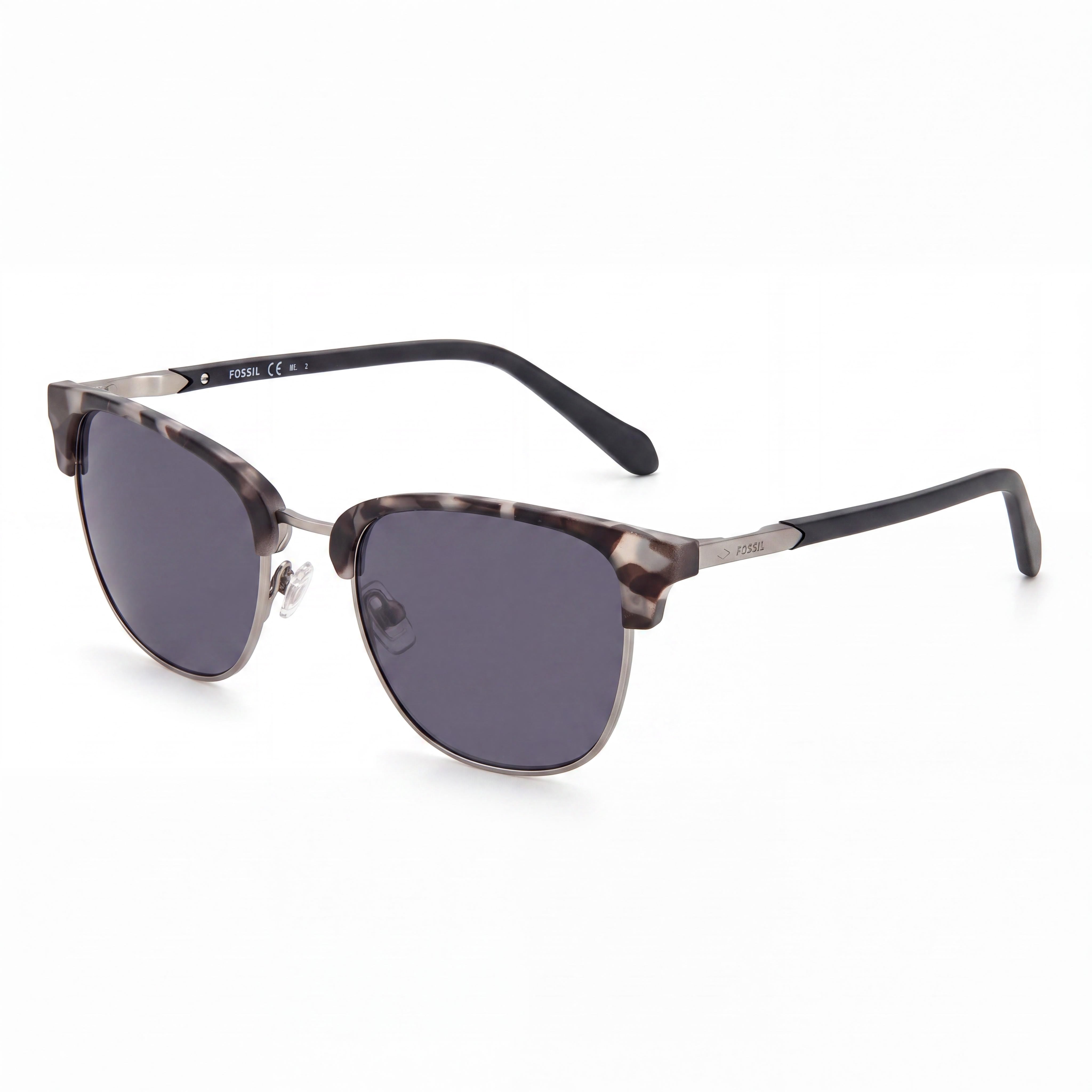 Fossil Fos 2113/G/S Unisex Polyamide Grey Havana Ruthenium Frame Grey Lens UV Protected Sunglasses 51mm, Photo 1