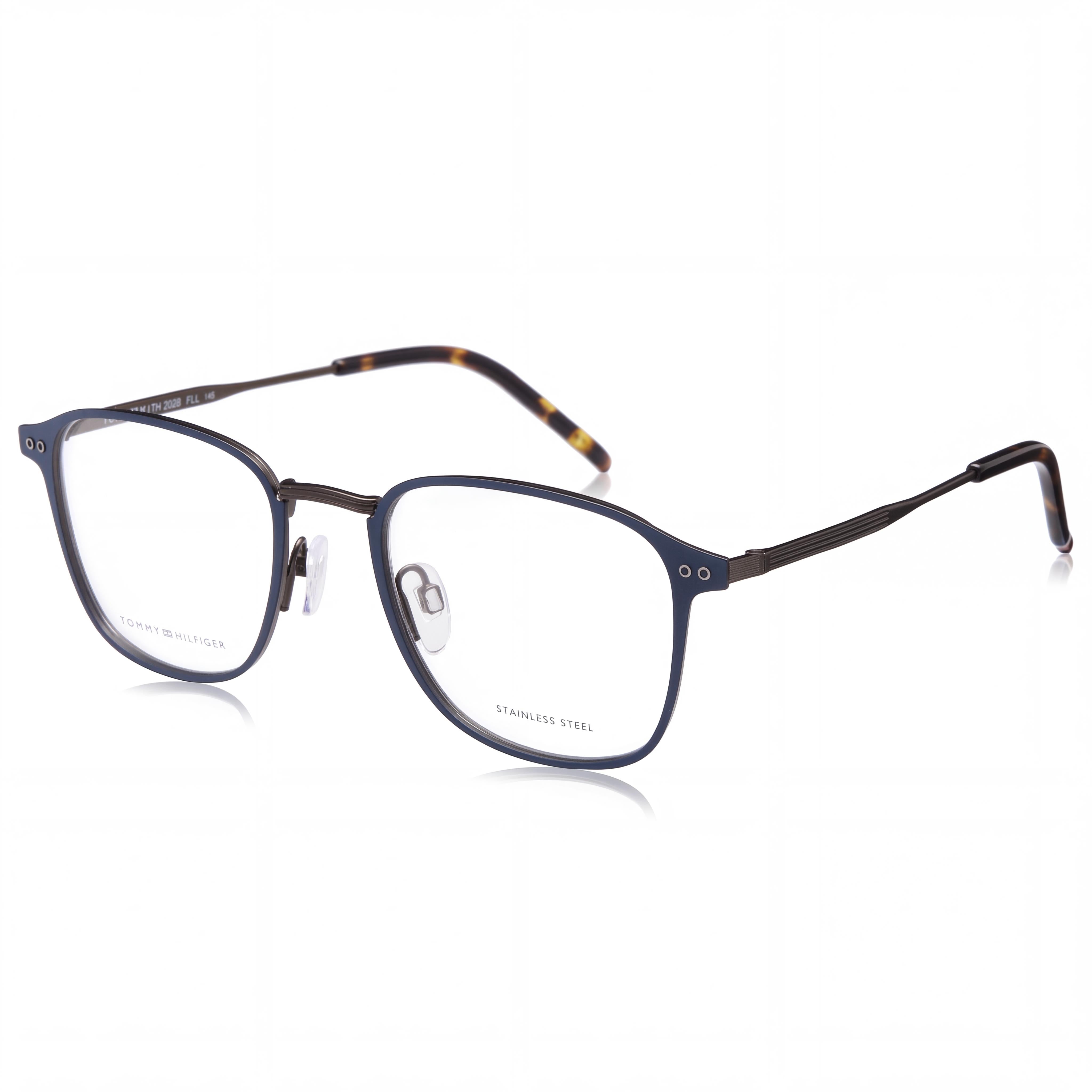 Tommy Hilfiger Th 2028 Unisex Eyeglasses with Alloy Steel Matte Blue Frame & Polycarbonate Non-polarised Lenses 52mm, Photo 1