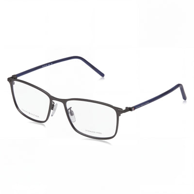 Tommy Hilfiger 106917 Gafas para hombre con montura de aleación de acero, lentes de policarbonato, color negro, 54-16-150