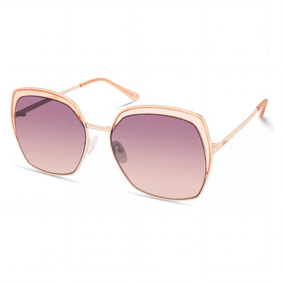 GUESS Gafas de sol clásicas de mariposa de metal multicolor para mujer, no polarizadas, con lentes grises degradadas y ahumadas, 100 % protección UV, 59 mm
