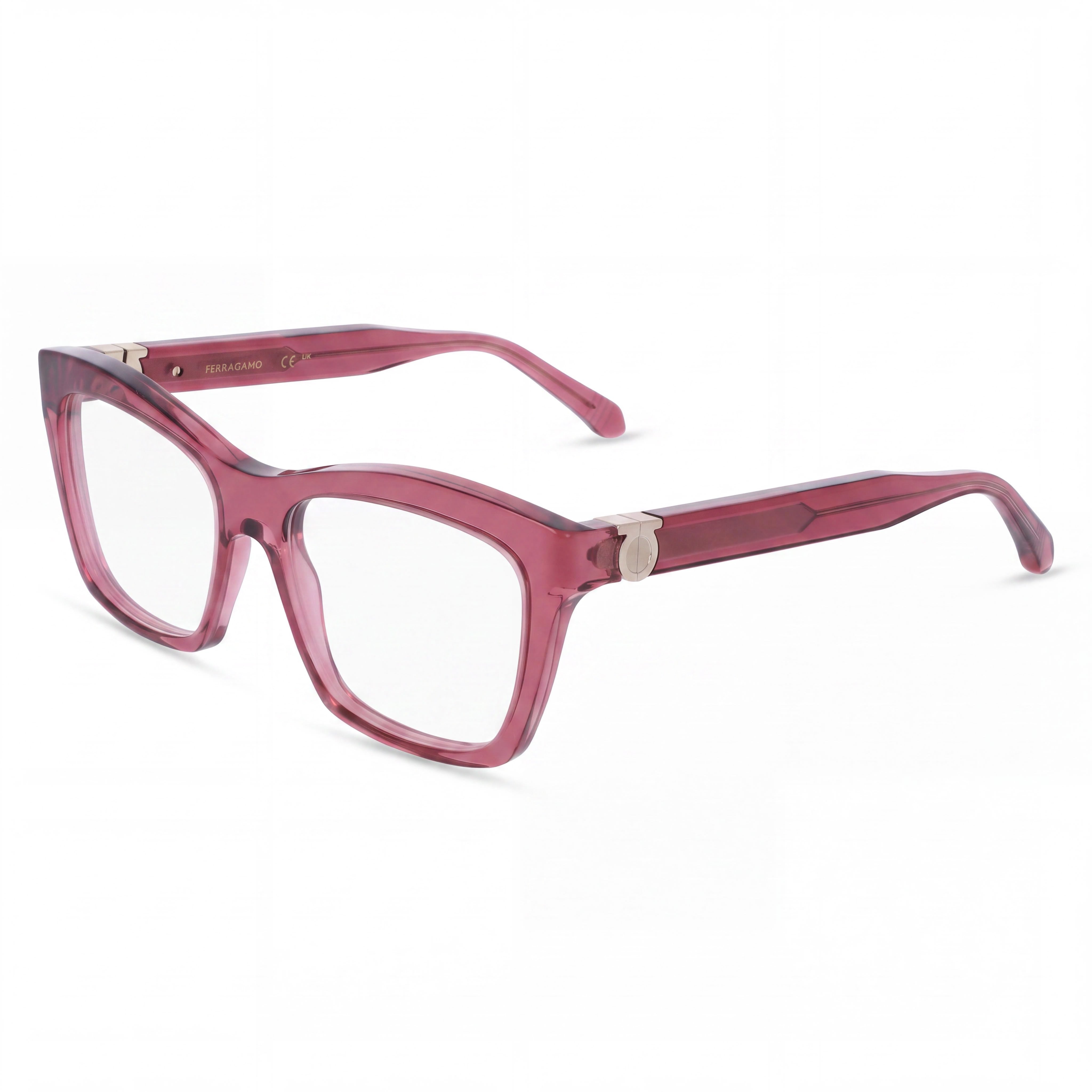Ferragamo Sf3022 Men's Transparent Wine Acetate Frame, Polycarbonate Eyewear 53mm, Photo 1