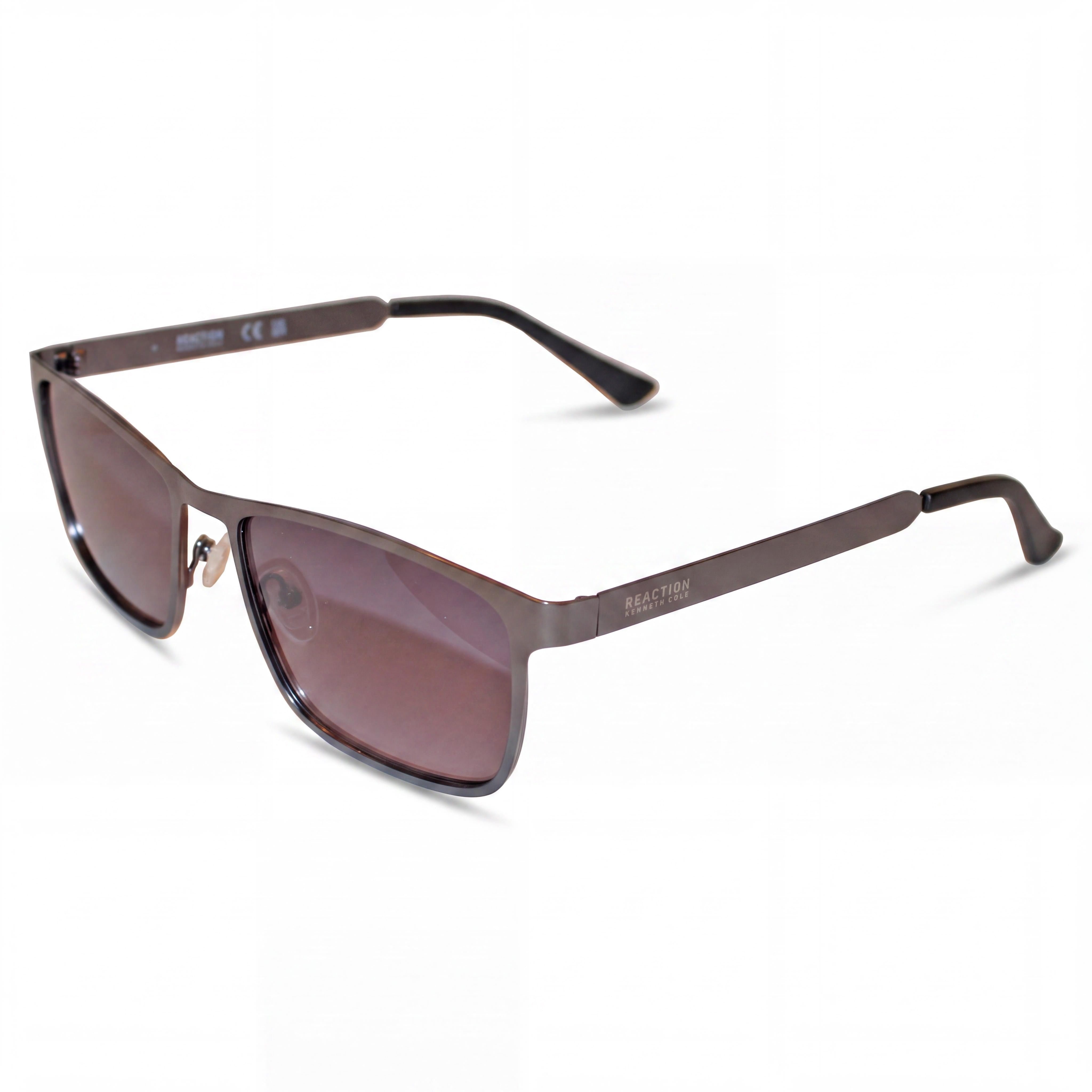 Gafas de sol deportivas Kenneth Cole para hombre, metal, gris plomo mate, no polarizadas, protección UV 100%, 57 mm, Photo 1