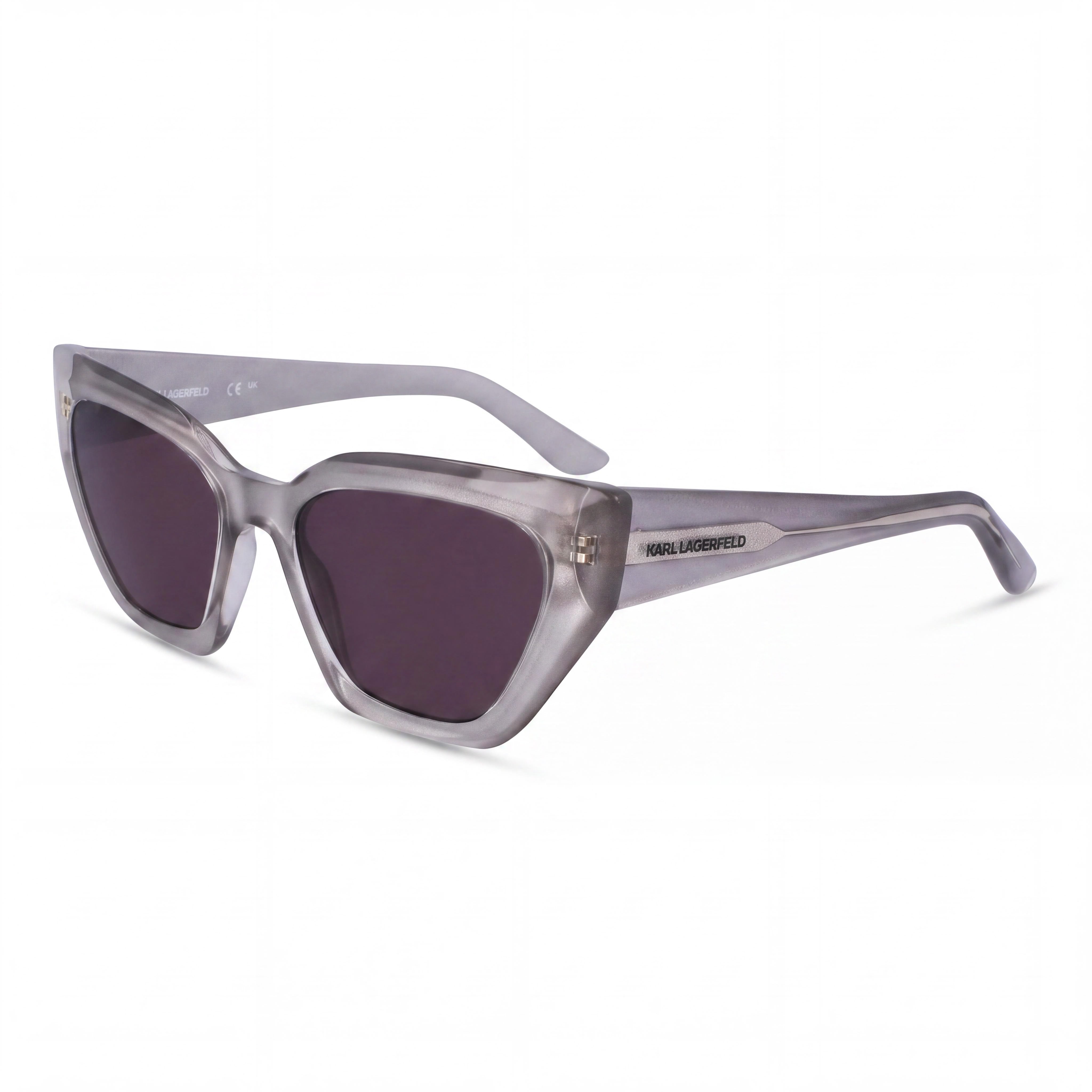 KARL LAGERFELD Kl6145s Women’s Injected Cat Eye UV Protective Sunglasses, Solid Smoke Polycarbonate Lenses, Grey 54mm, Photo 1
