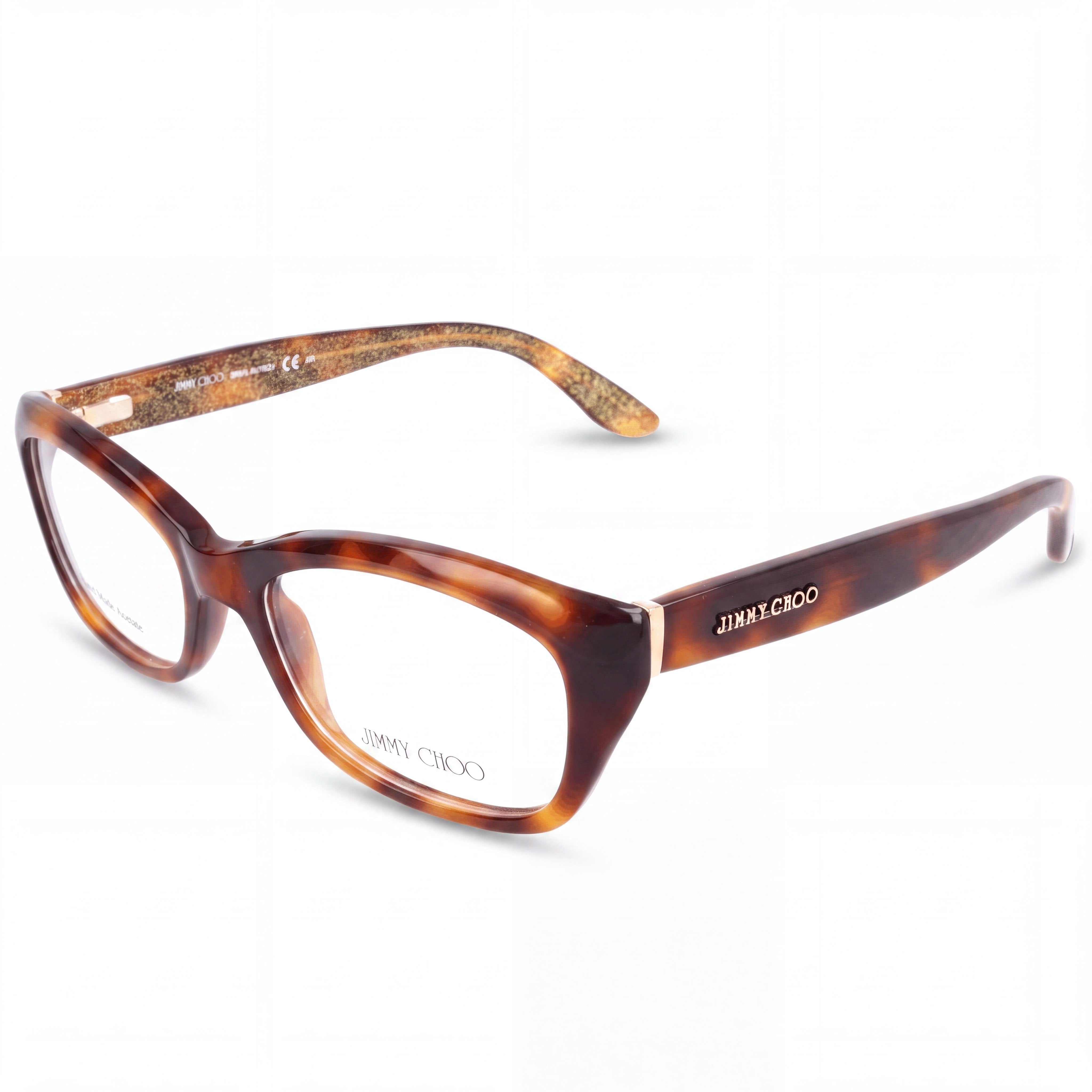 Jimmy Choo Women’s Eyeglasses 82, Havana Gold Plastic Frame, 52mm Lens, 17mm Bridge, 140mm Temple, Photo 1