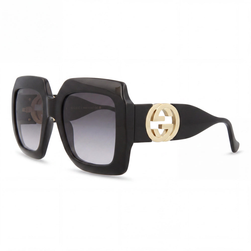 Gucci GG1022S Square/Rectangle Women's Black Injection Frame Gradient Grey Lenses UV Protection 54mm