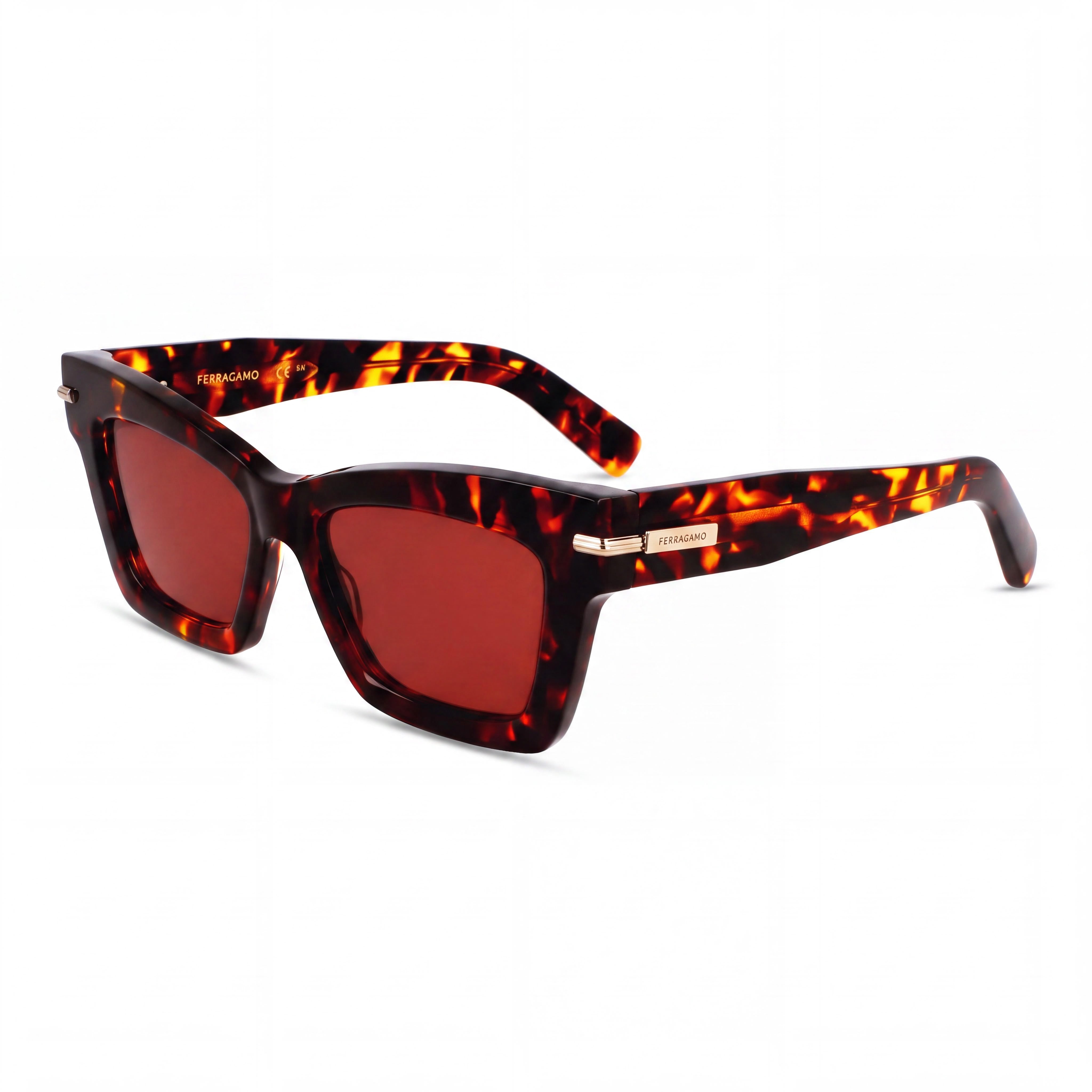 Ferragamo Sf2031s Women's Dark Tortoise Titanium Frame Protection Sunglasses 52-17-145mm, Photo 1