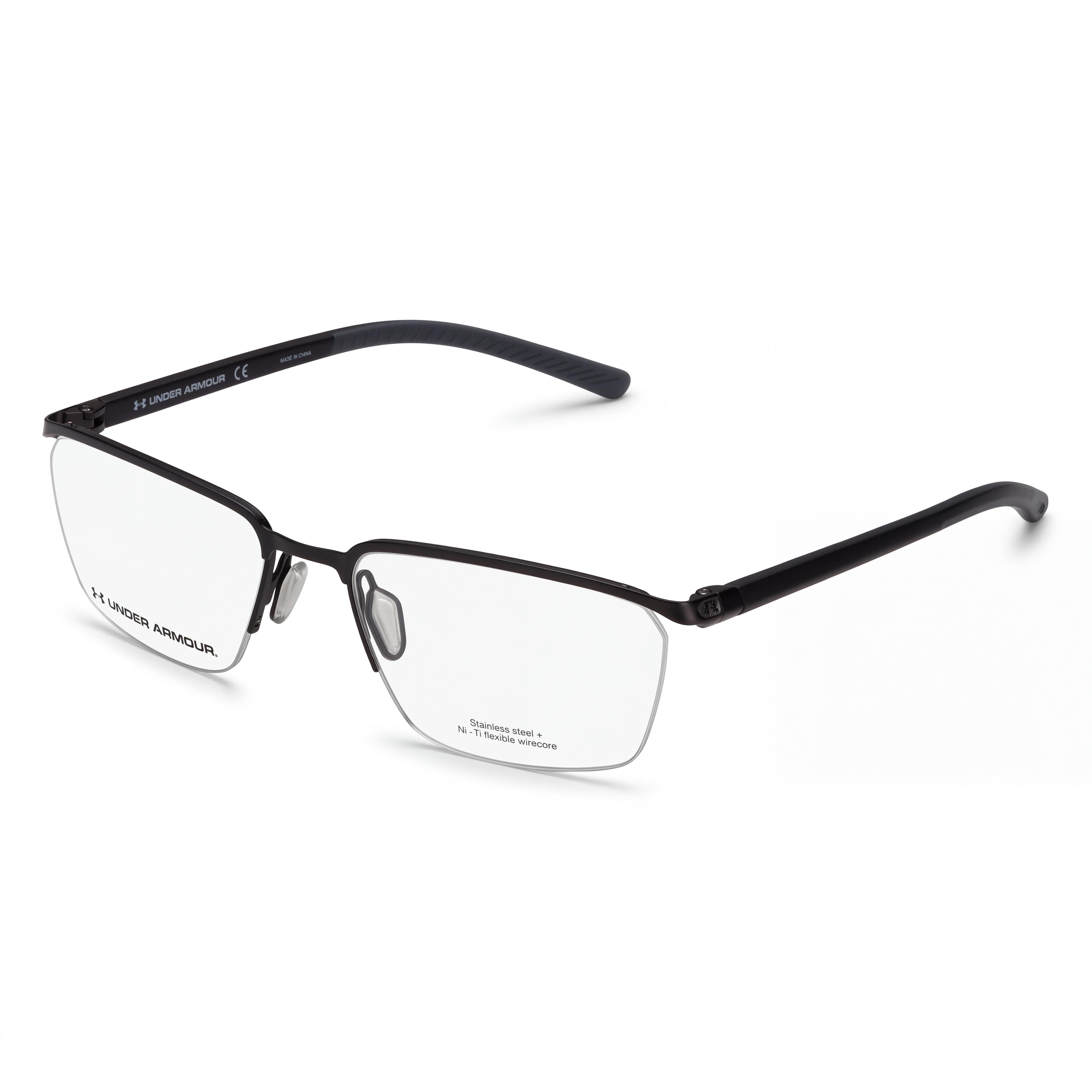 Under Armour Ua 5002/G Men's Semi Dark Ruthenium Metal Optical Frame with Adjustable BubbleGrip Nosepads 57mm, Photo 1