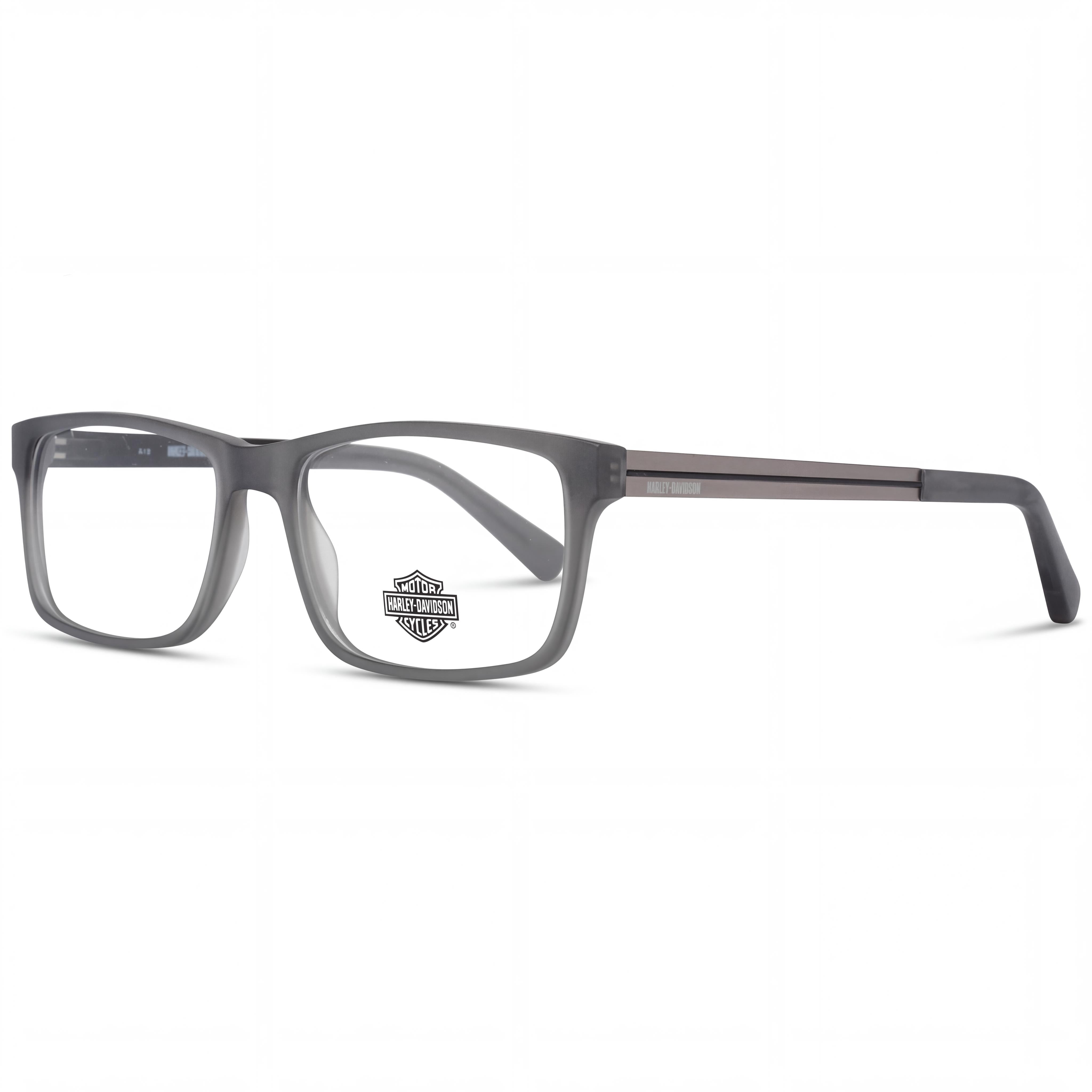 Harley-Davidson Hd0752 Unisex Grey Metal and Plastic Frame Non- Clear Lens Full Rim Eyeglasses 55mm, Photo 1