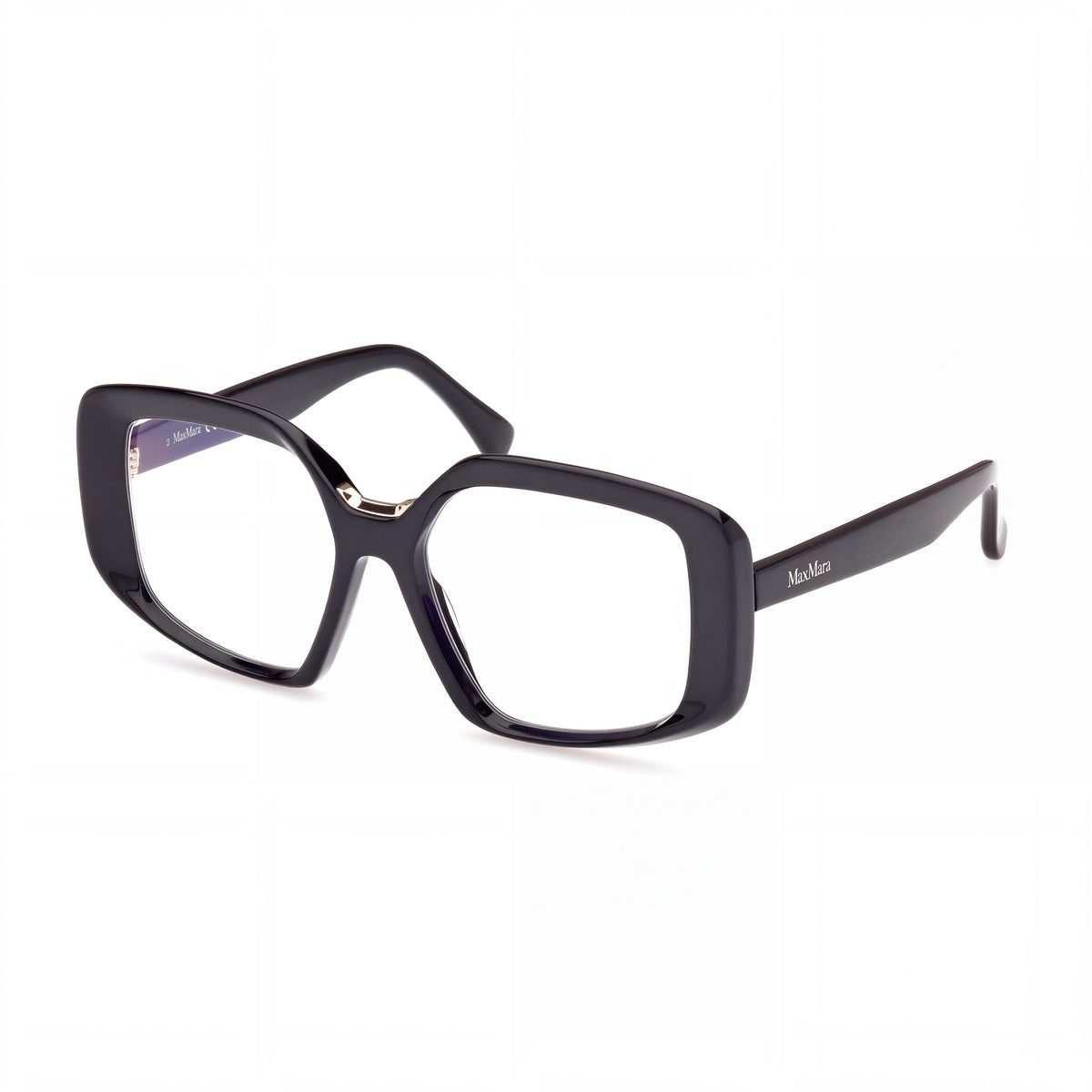 MaxMara Mm5131-b Men's Shiny Black Blue Filter Plastic 53mm Eyeglasses, Photo 1