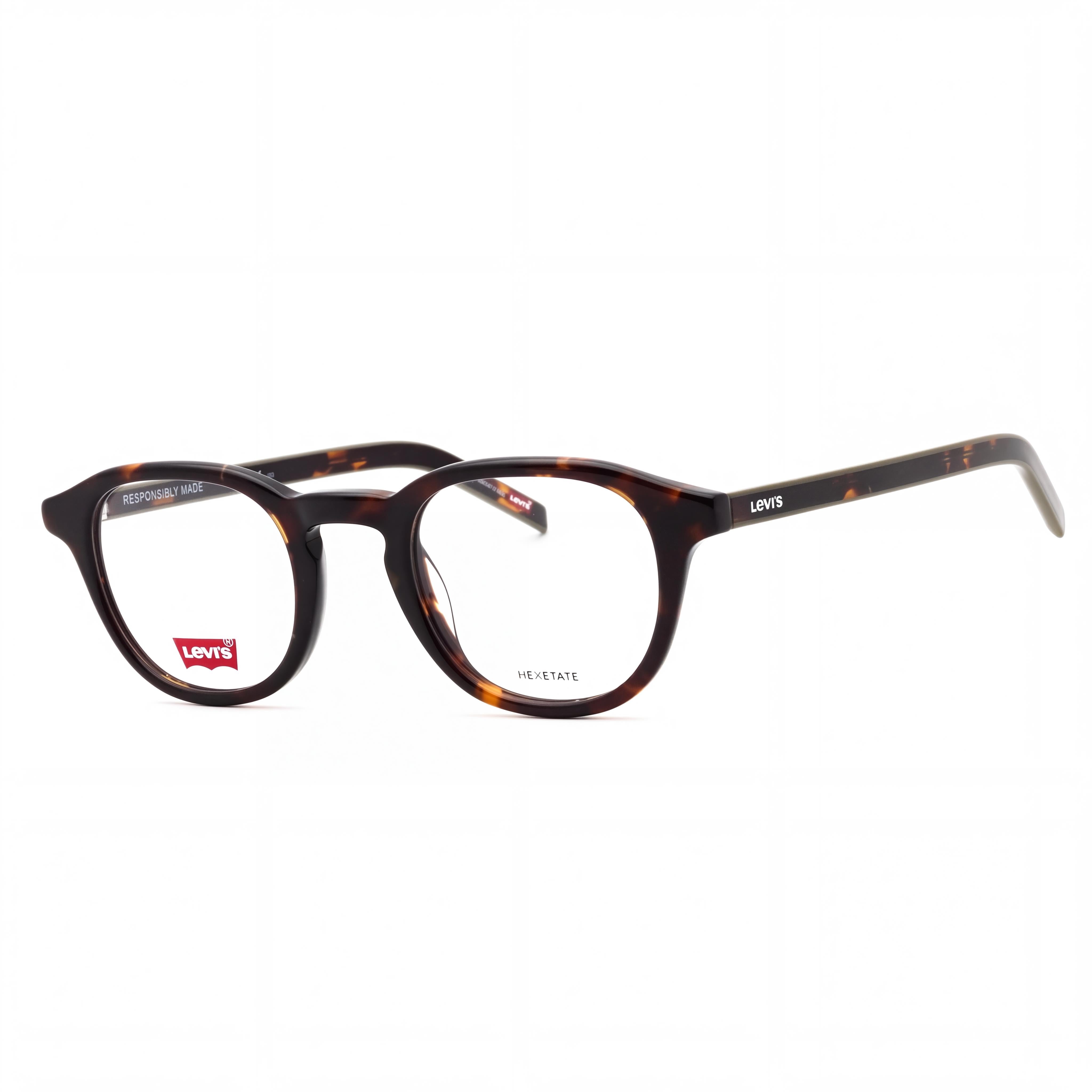 Gafas de acetato Levi's Modern para hombre, diseño Habana, con 48 mm de ancho de lente, 24 mm de ancho de puente y 145 mm de longitud de patilla, Photo 1
