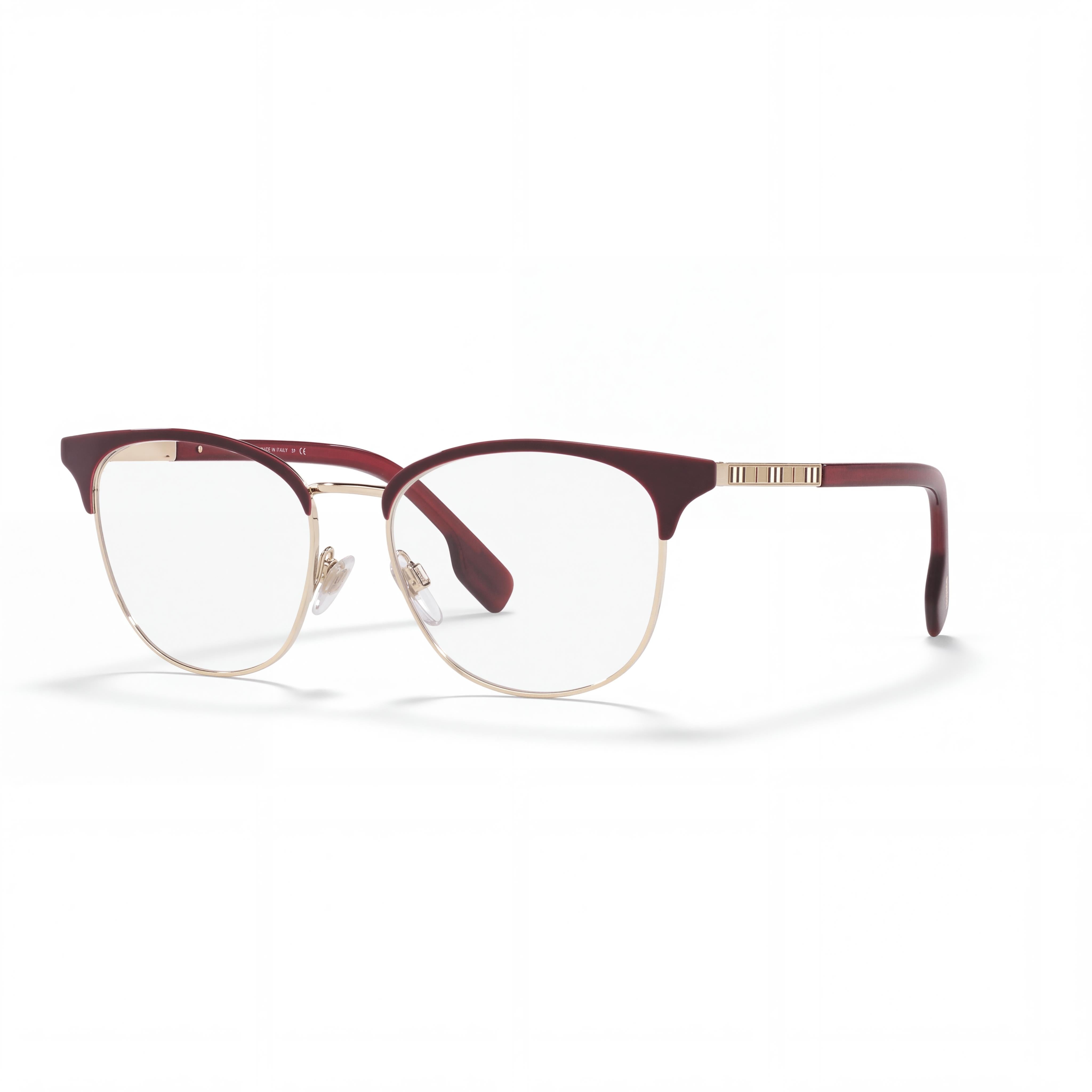 BURBERRY Be 1355 Gafas Ópticas Metálicas Unisex Marco Oro Claro Burdeos, 52mm Ancho de Lente, Photo 1