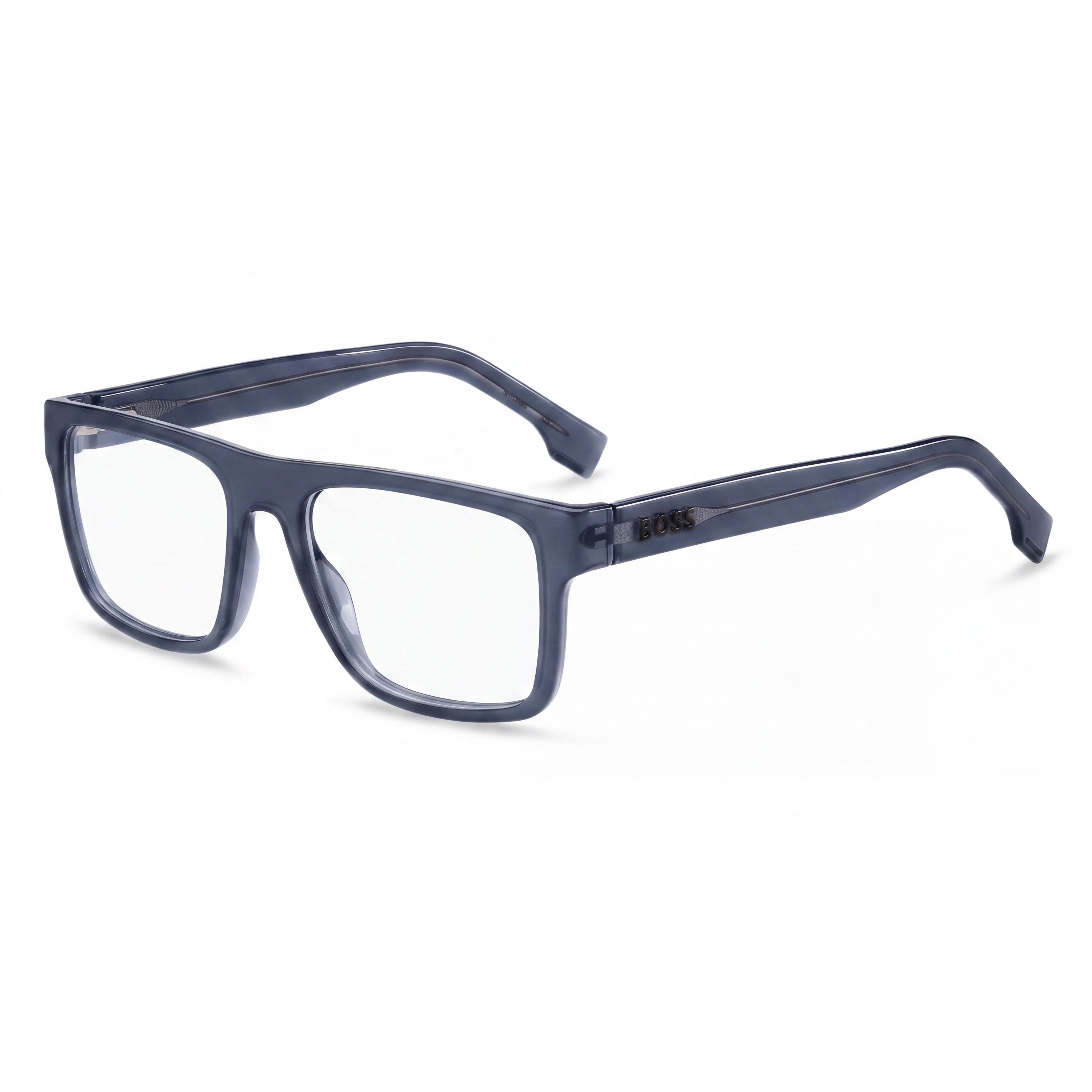 Hugo Boss Modern Men's Blue Eco Cellulose Rectangular Flat Top Optical Frames 53-18-145mm, Photo 1