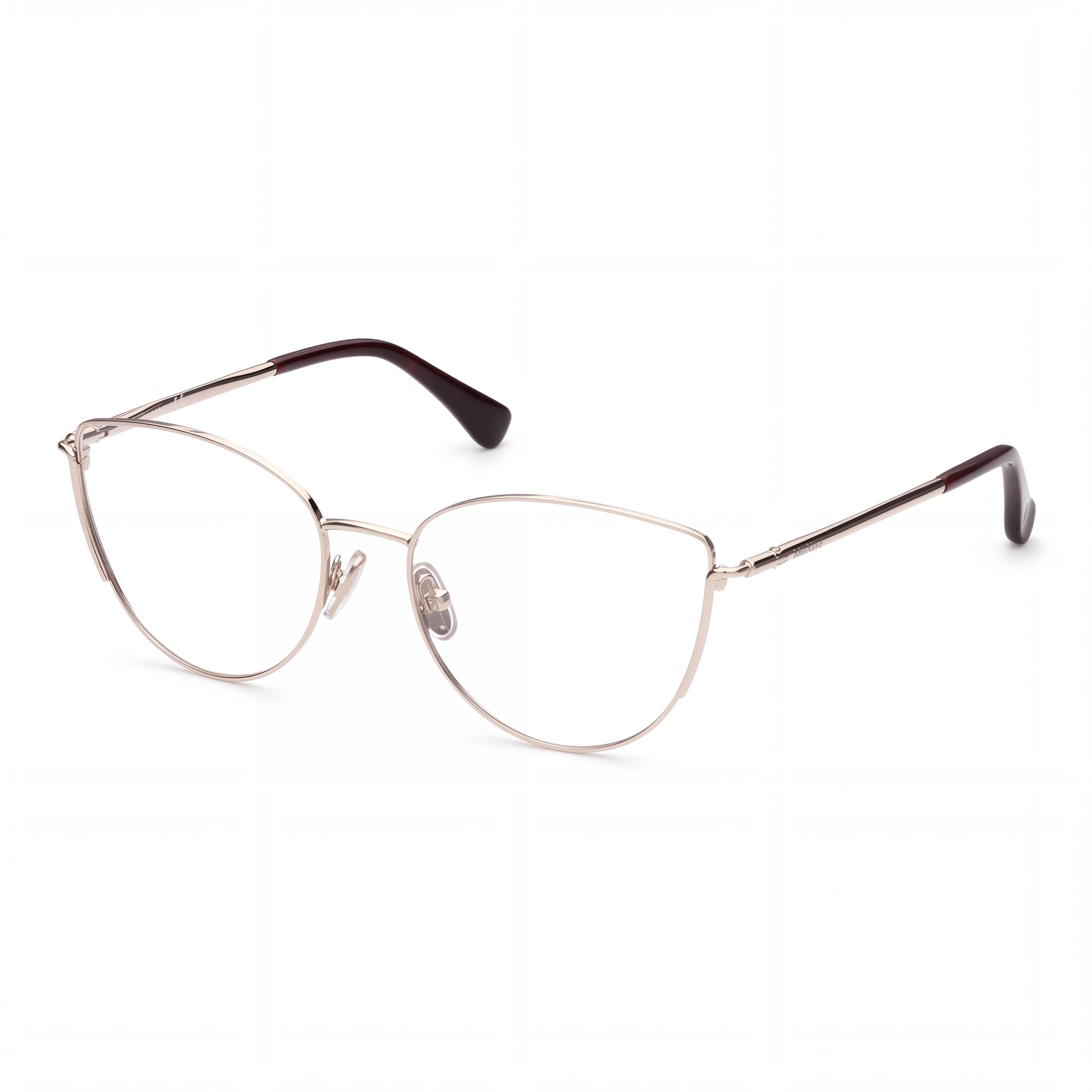 MaxMara MM5002 Women's Full Rim Cat Eye Metal Eyeglasses with Pale Gold Frame, Size 54-17-135, Photo 1