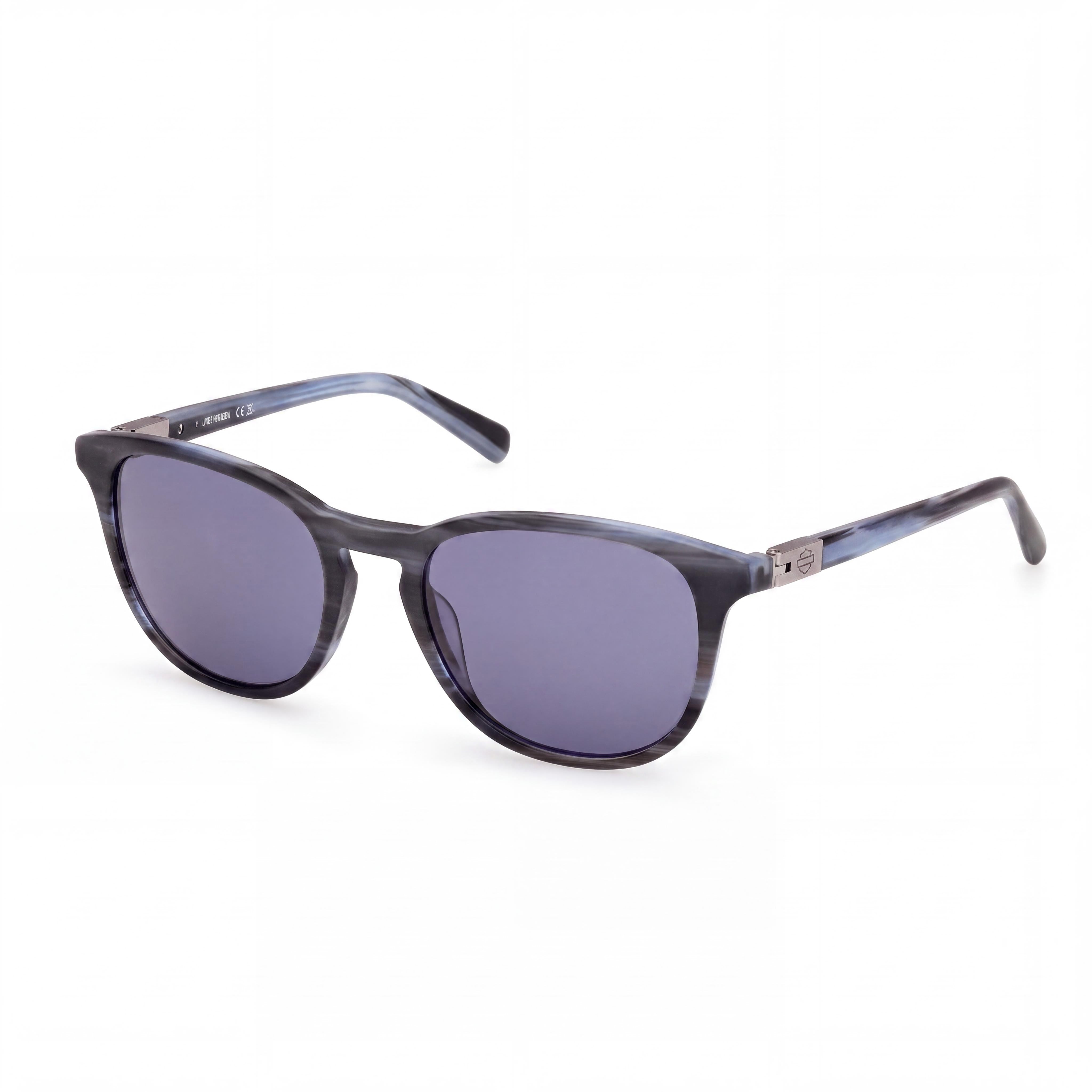 Harley-Davidson Sport Unisex Blue Horn Smoke Plastic Frame Polarized UV Protection Sunglasses 53-19-140mm, Photo 1