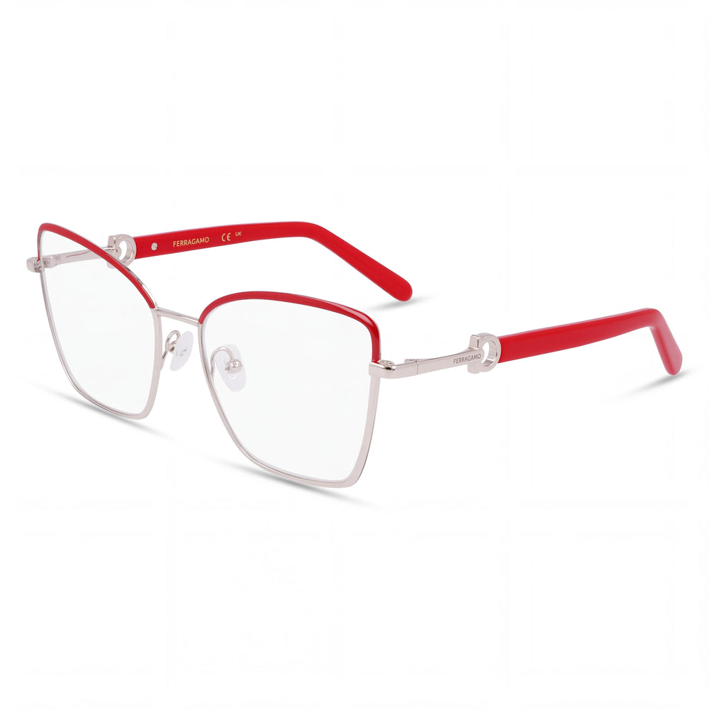 Salvatore Ferragamo Sf2223n Men's Light Gold Burgundy Metal Frame Polycarbonate Lens Eyewear 54mm