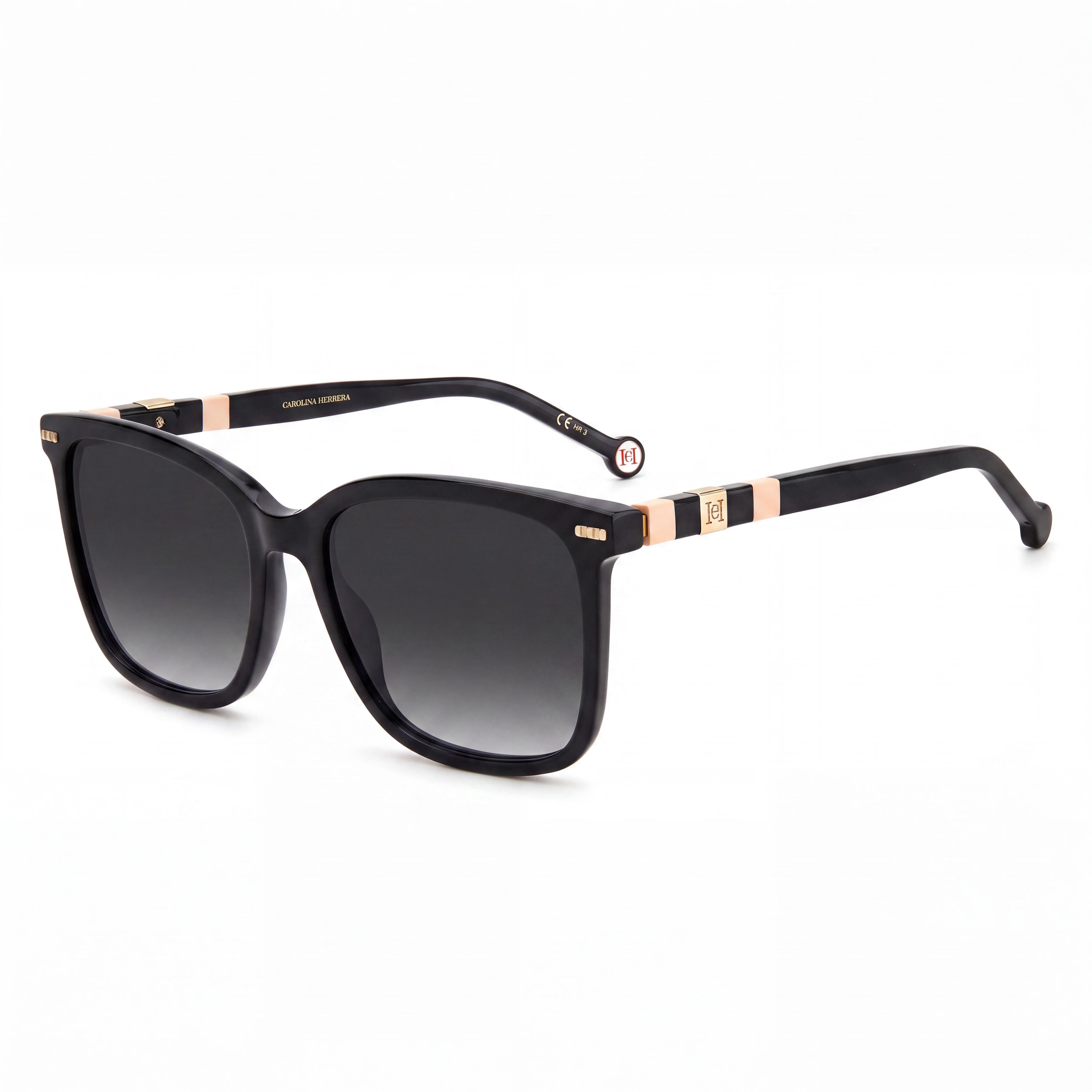 Carolina Herrera Ch 0045/S Unisex Plástico Negro Rosa Gris Degradado Lente Gris Oscuro Sombreado UV Protegido Gafas de Sol No Polarizadas 57mm, Photo 1
