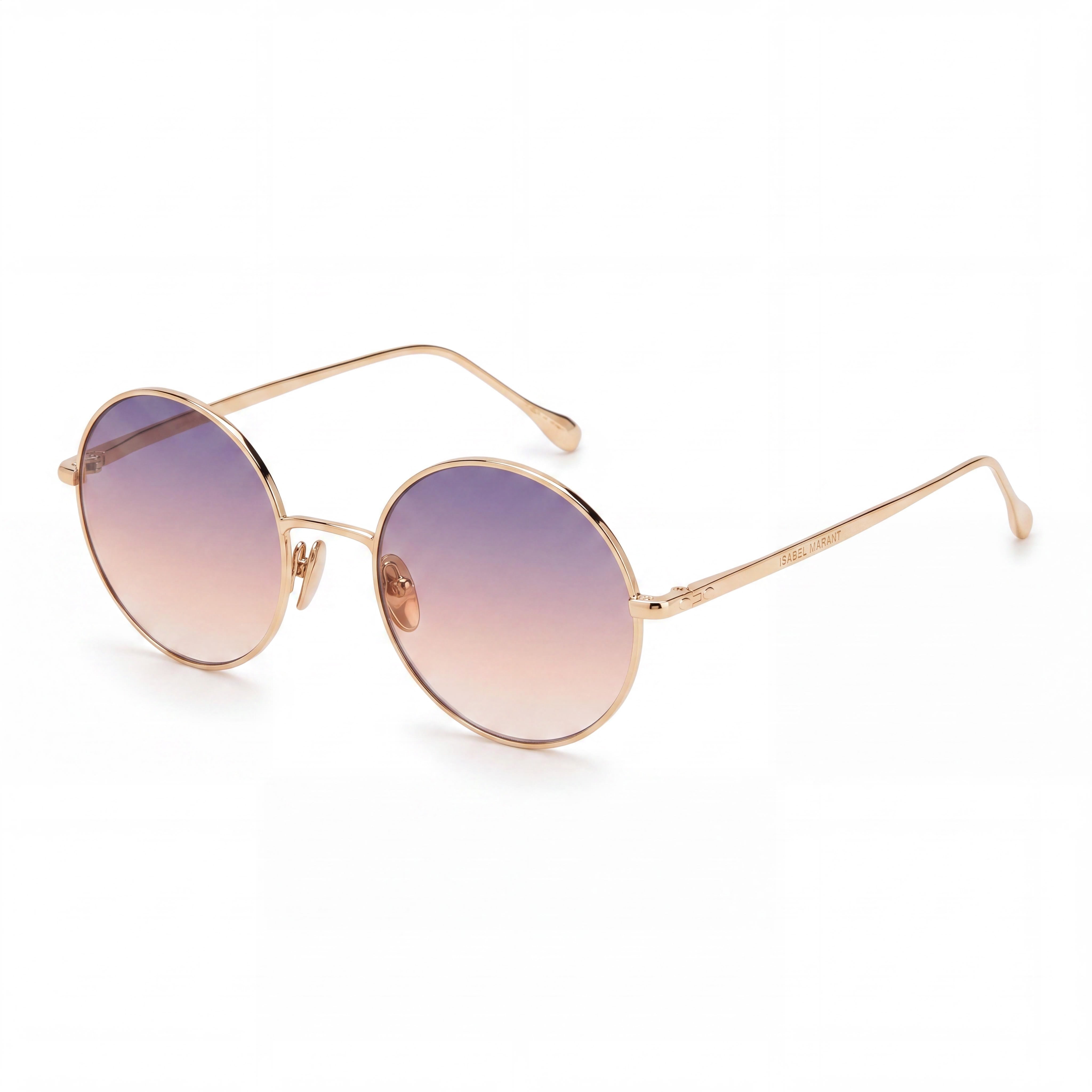 Isabel Marant Casual Women's Rose Gold Round Oval Stainless Steel UV Protection Sunglasses 54mm, Photo 1