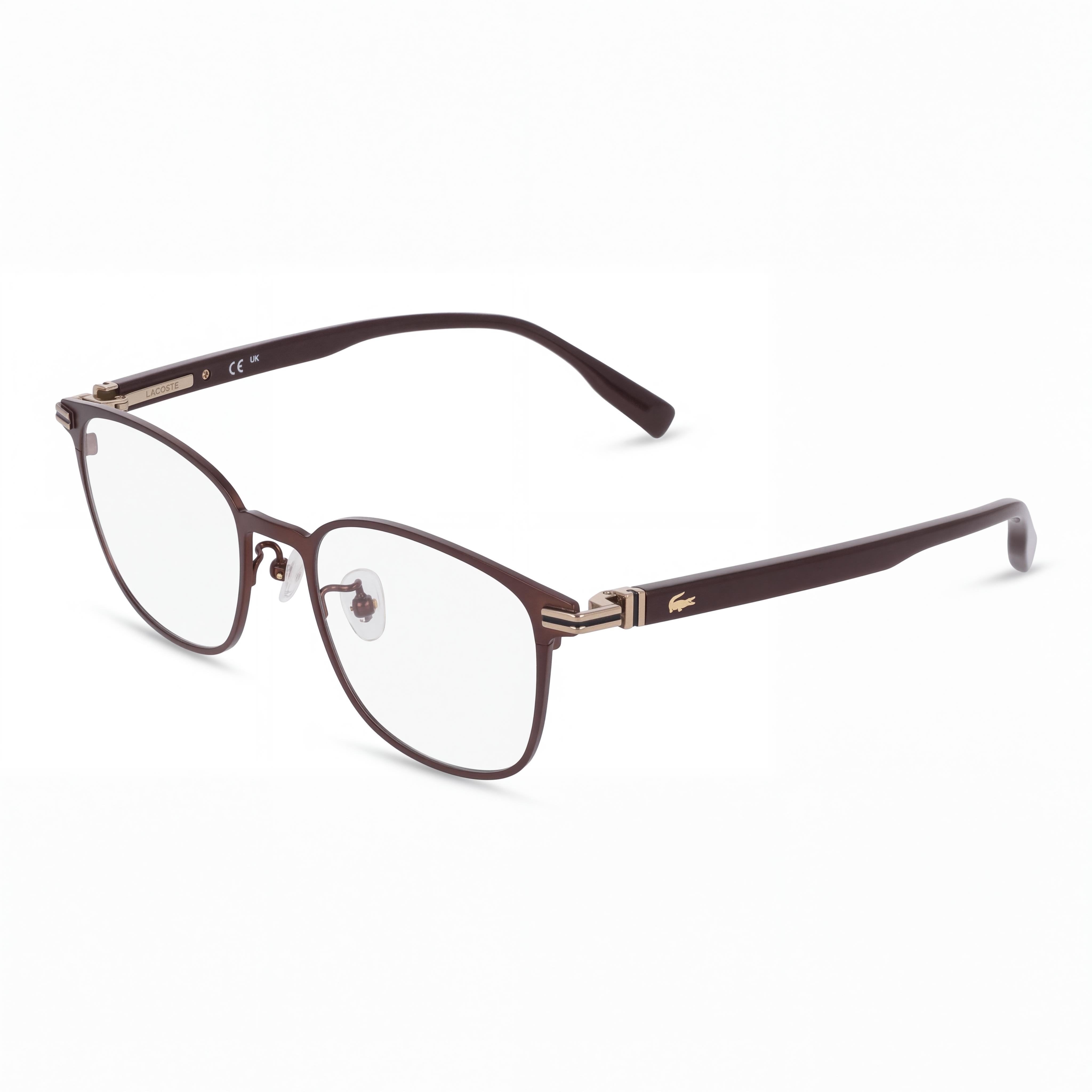 Lacoste L2530lb Unisex Satin Brown Polycarbonate Eyeglasses with 52mm Lens Width, 18mm Bridge, 145mm Temples, Photo 1