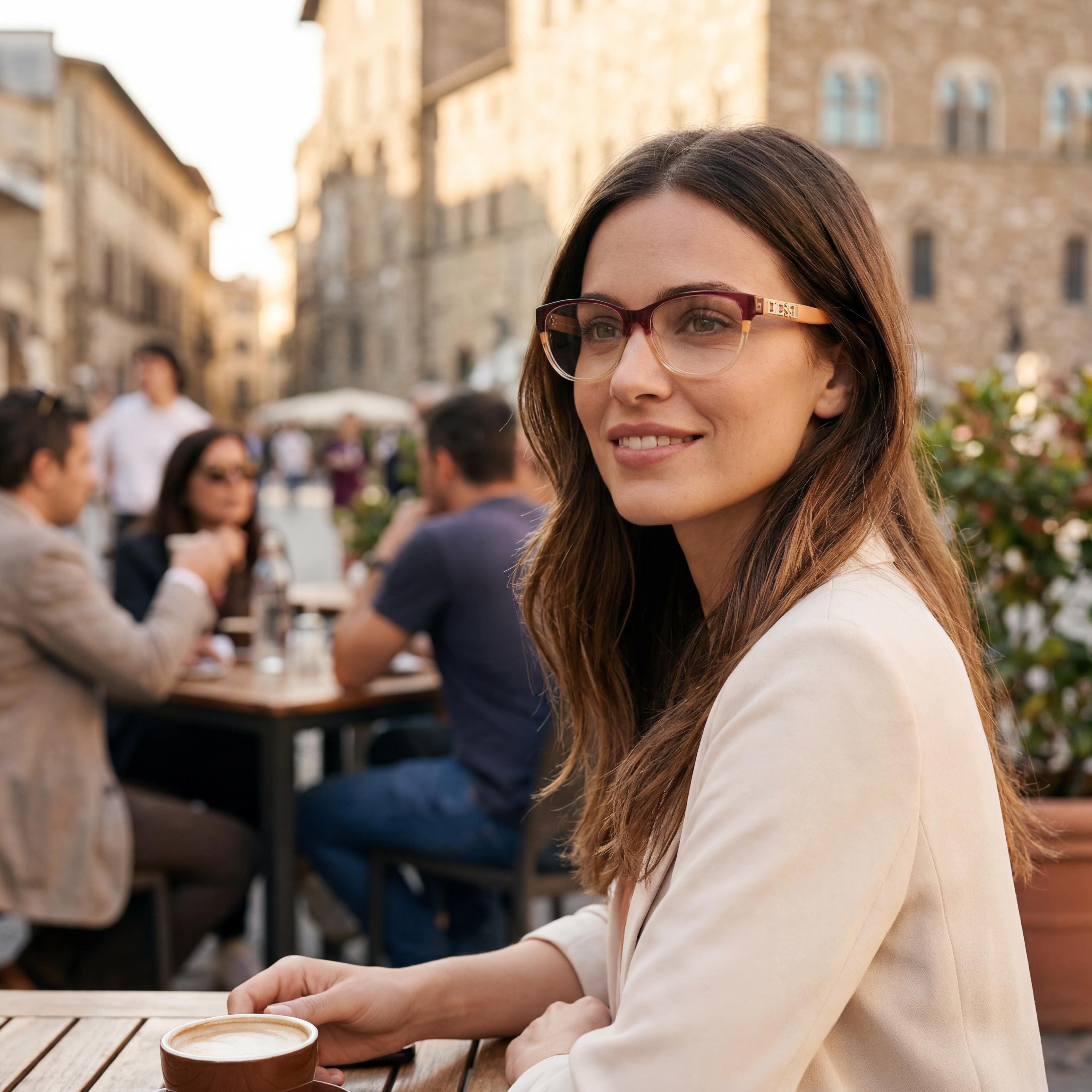 GUESS Gu2980 Women's Optical Eyeglasses with Orange Striped Plastic Frame and Polycarbonate Lenses, 53mm, Photo 6