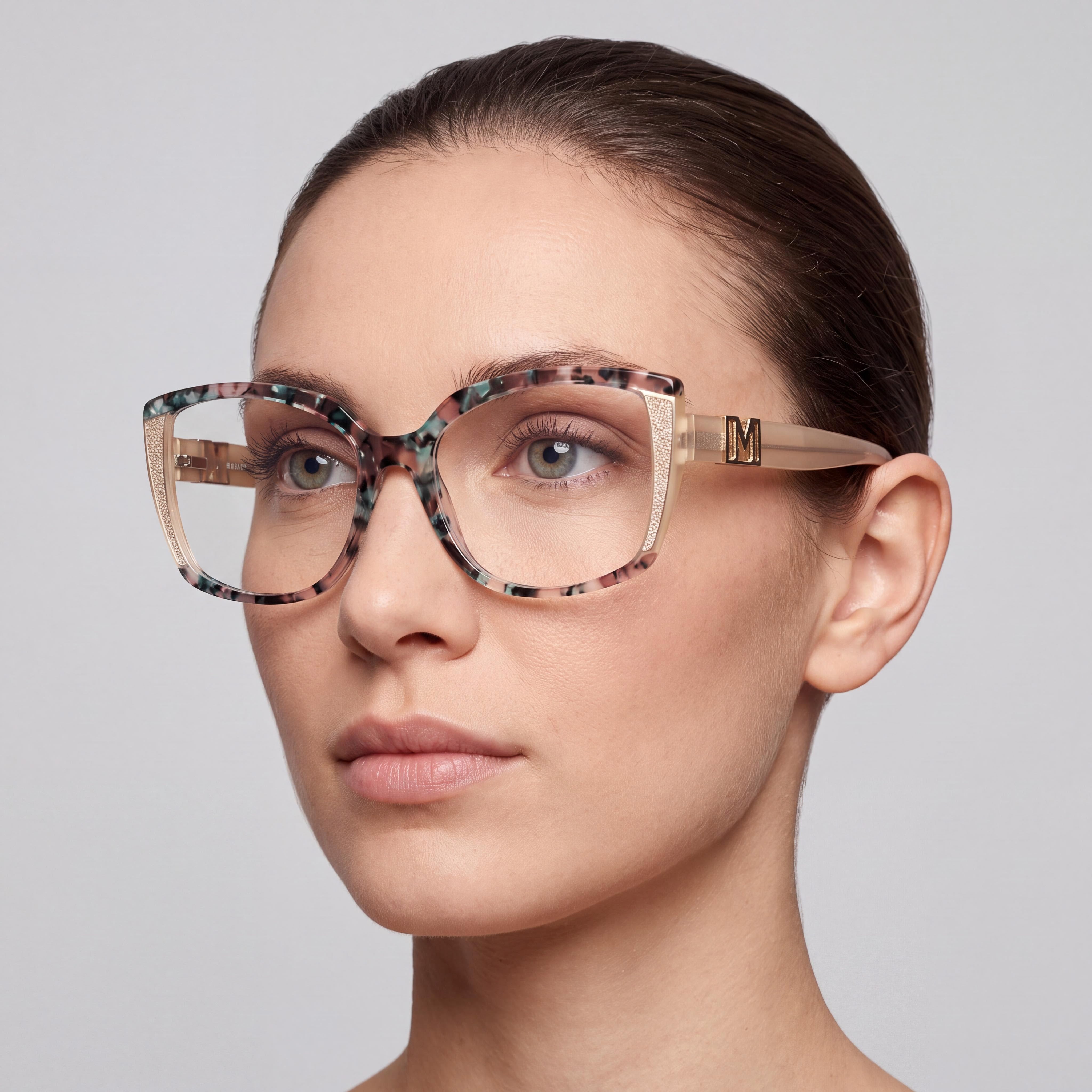 GUESS by Marciano Gm50012 Gafas de Mujer con Montura de Plástico Beige Marrón Habana Marfil Brillante 55-18-140, Photo 3