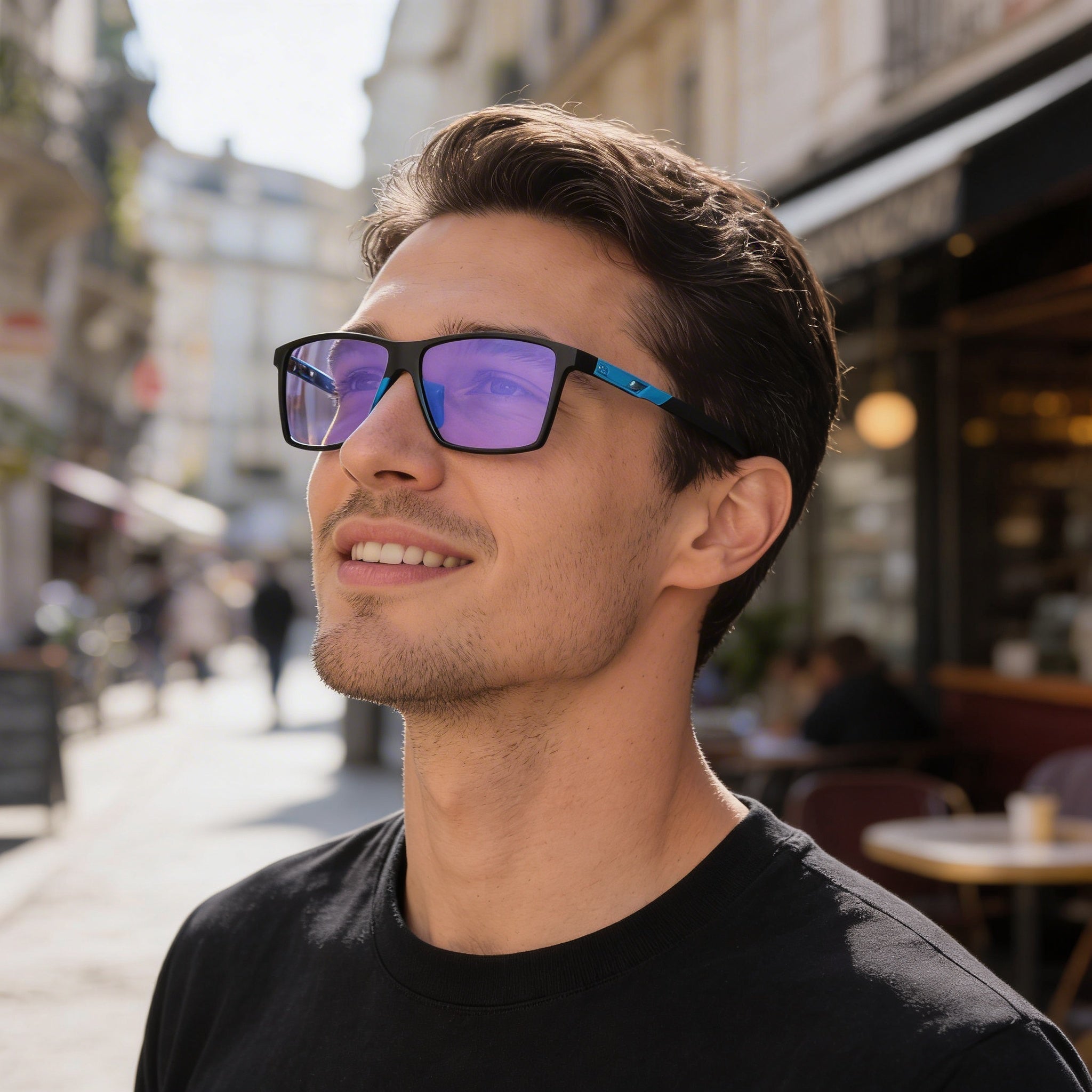 Adidas Comtemporary Men's Matte Black Blue Polycarbonate UV Protected Non-Polarized Sunglasses 135mm, Photo 3