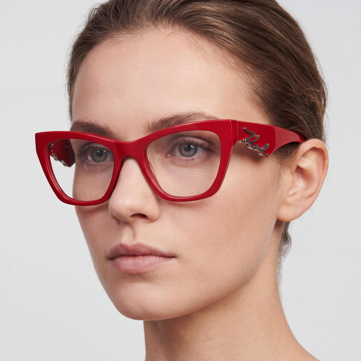KARL LAGERFELD Kl6171 N Women's Classic Red Acetate Eyeglasses with Transparent Non-Polarized Lenses 54mm, Photo 5