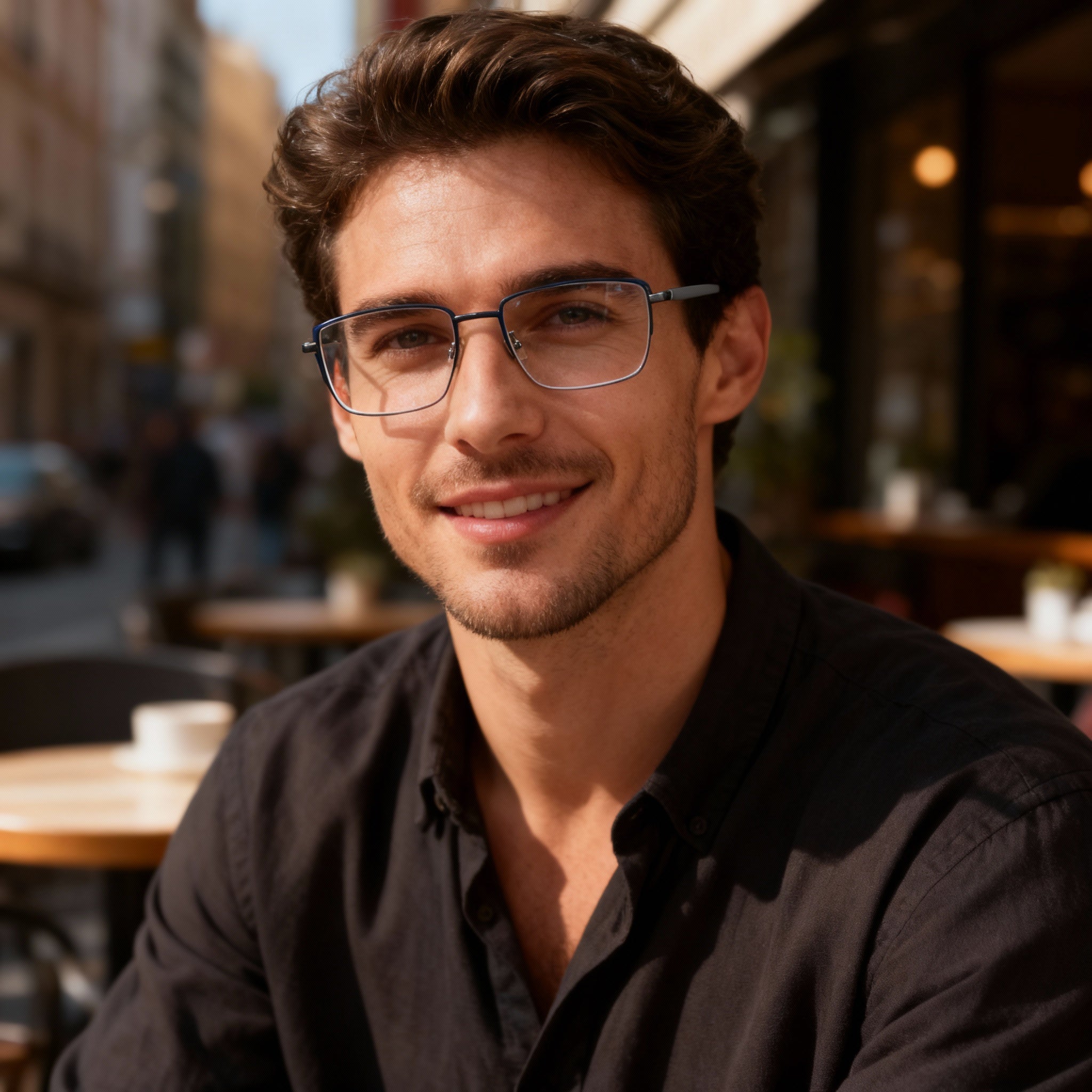 Harley-Davidson Rugged Modern Men's Eyewear Frames, Matte Blue Finish – Built for the Open Road, Photo 6