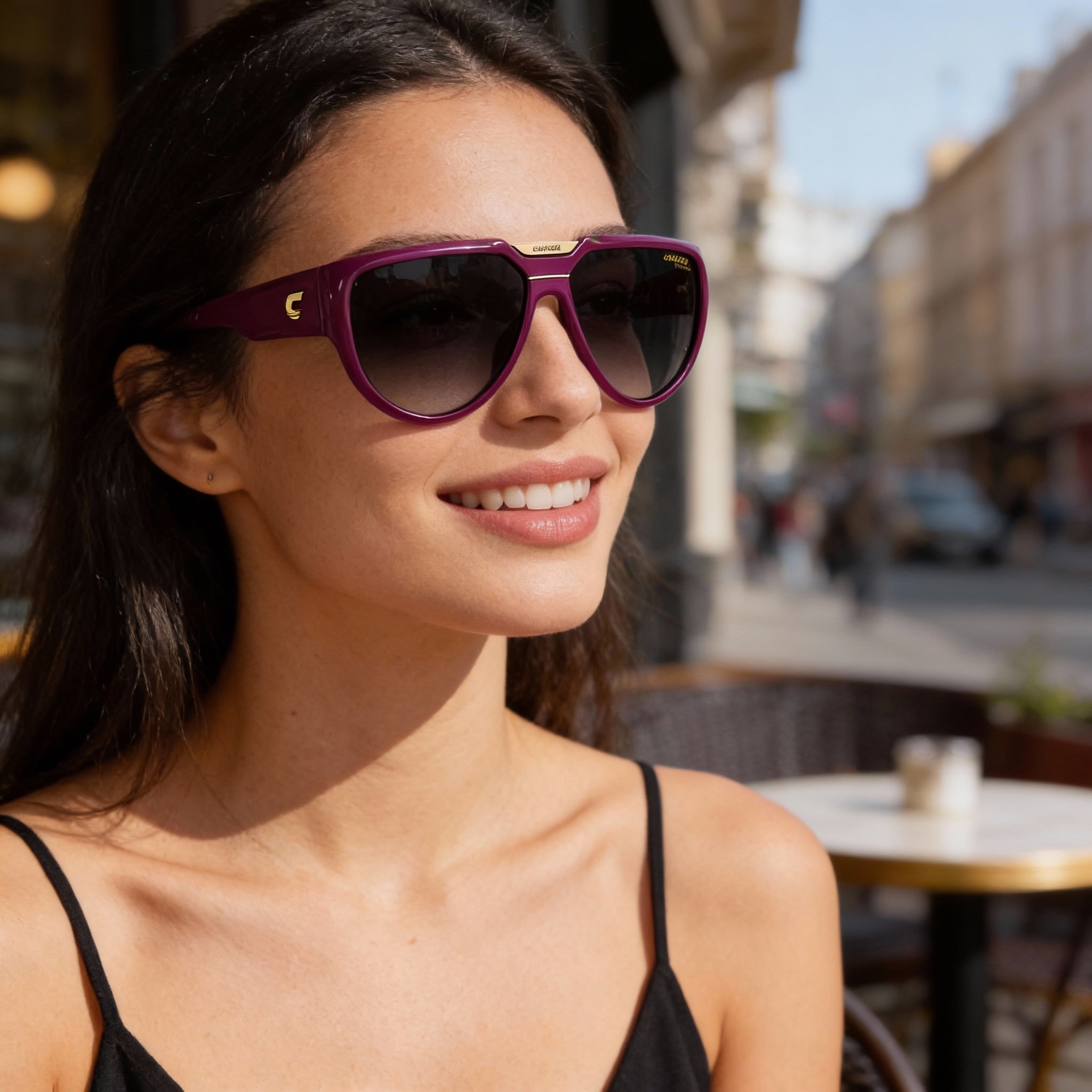 Carrera Contemporary Unisex Polyamide Frame UV Protected Sunglasses Violet Grey Shaded 62mm, Photo 6